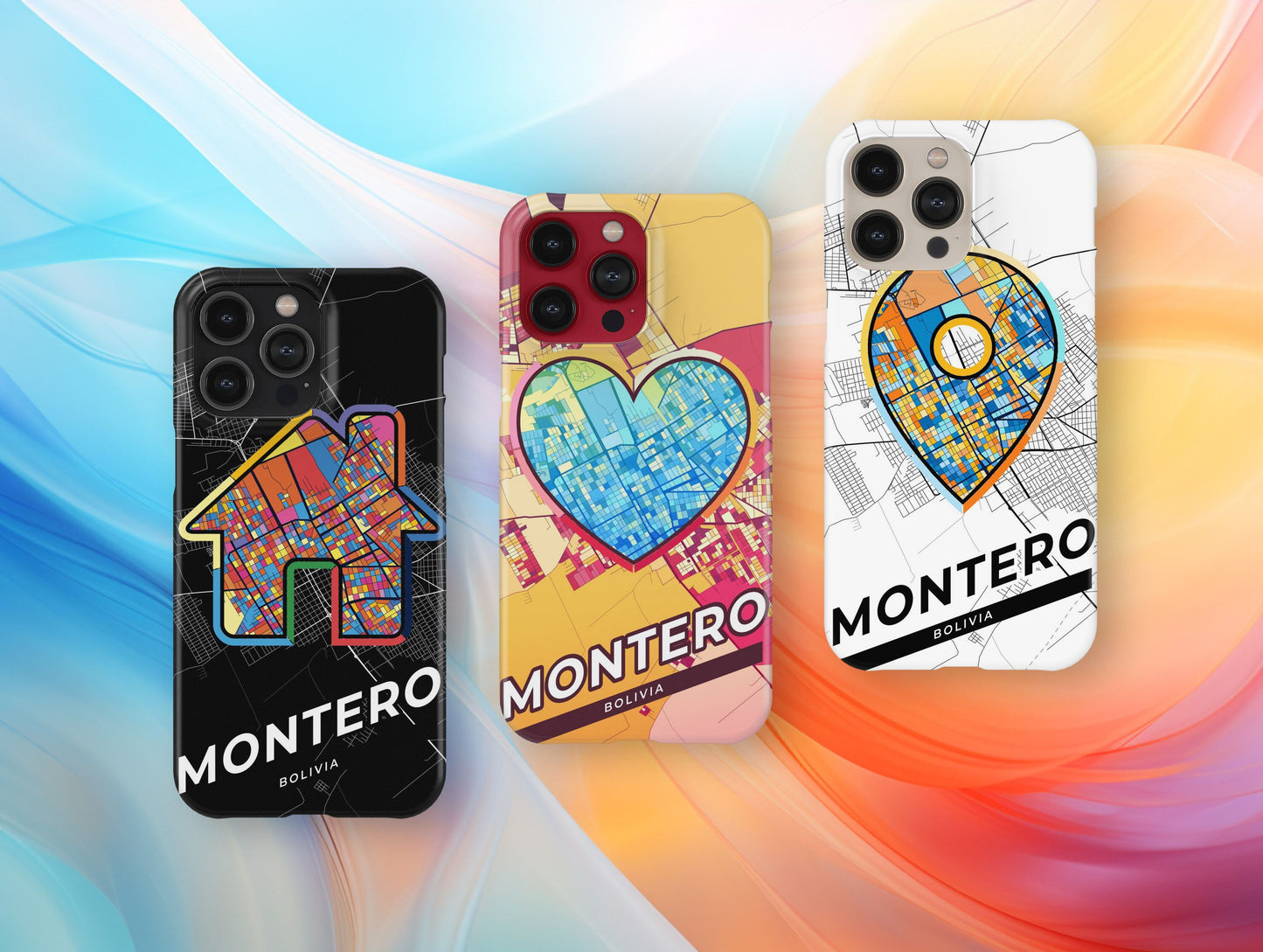 Montero Bolivia slim phone case with colorful icon