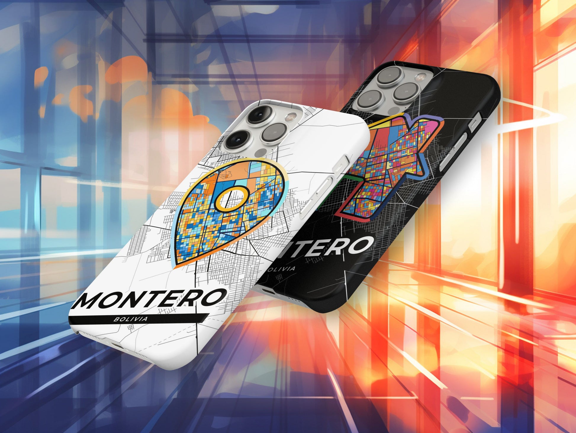 Montero Bolivia slim phone case with colorful icon