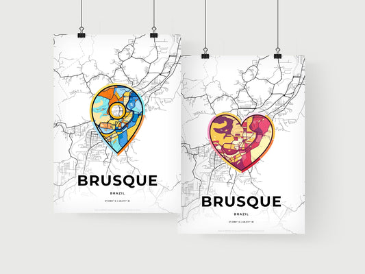 Brusque Brazil art print for couples
