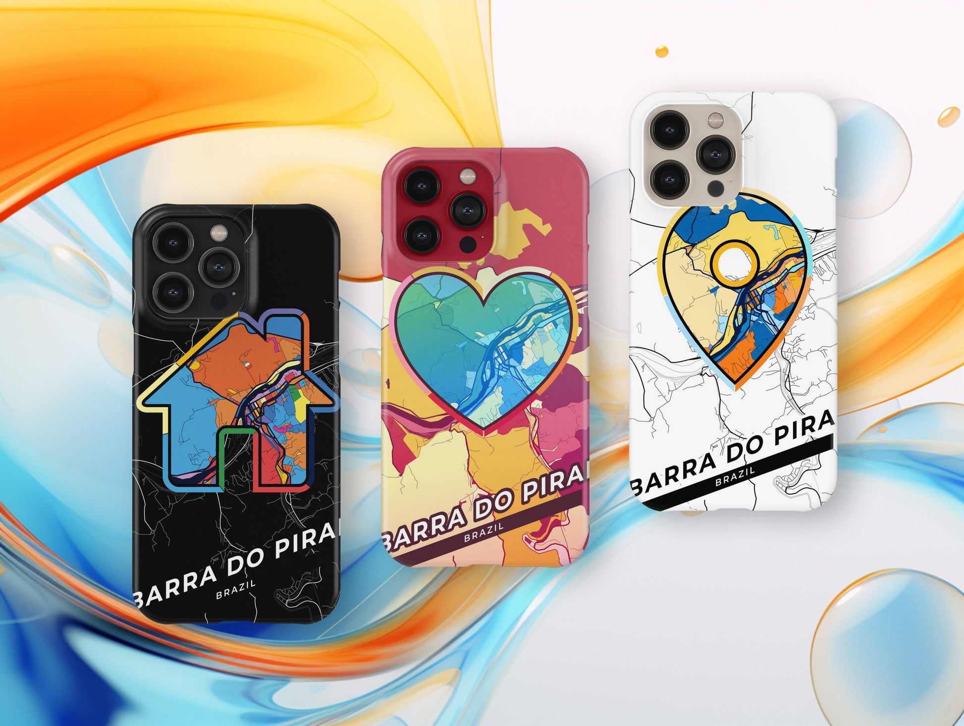 Barra Do Pirai Brazil slim phone case with colorful icon. Birthday, wedding or housewarming gift. Couple match cases.