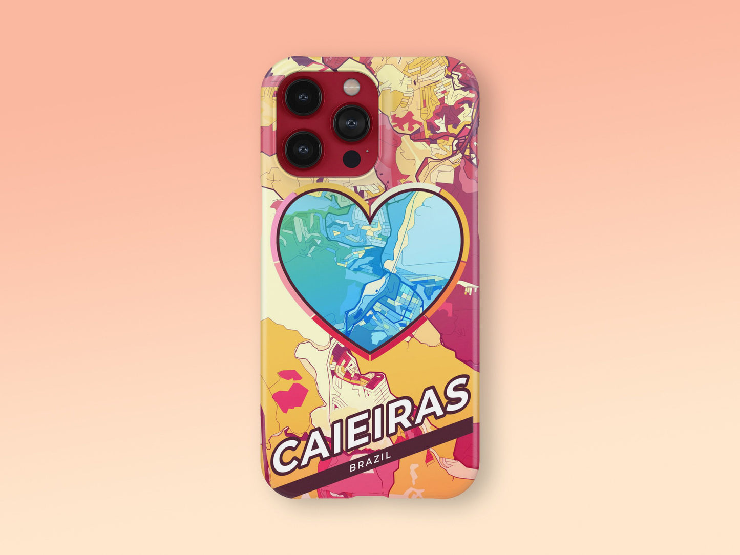 Caieiras Brazil slim phone case with colorful icon. Birthday, wedding or housewarming gift. Couple match cases. 2