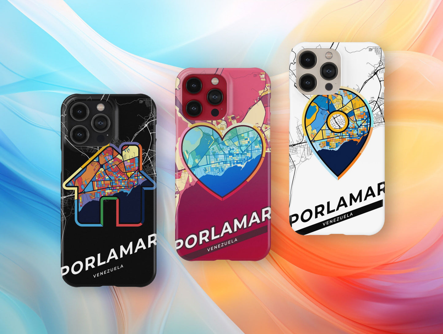Porlamar Venezuela slim phone case with colorful icon