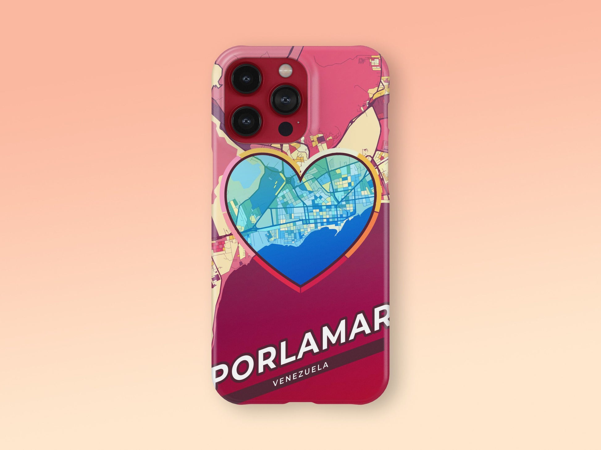 Porlamar Venezuela slim phone case with colorful icon 2