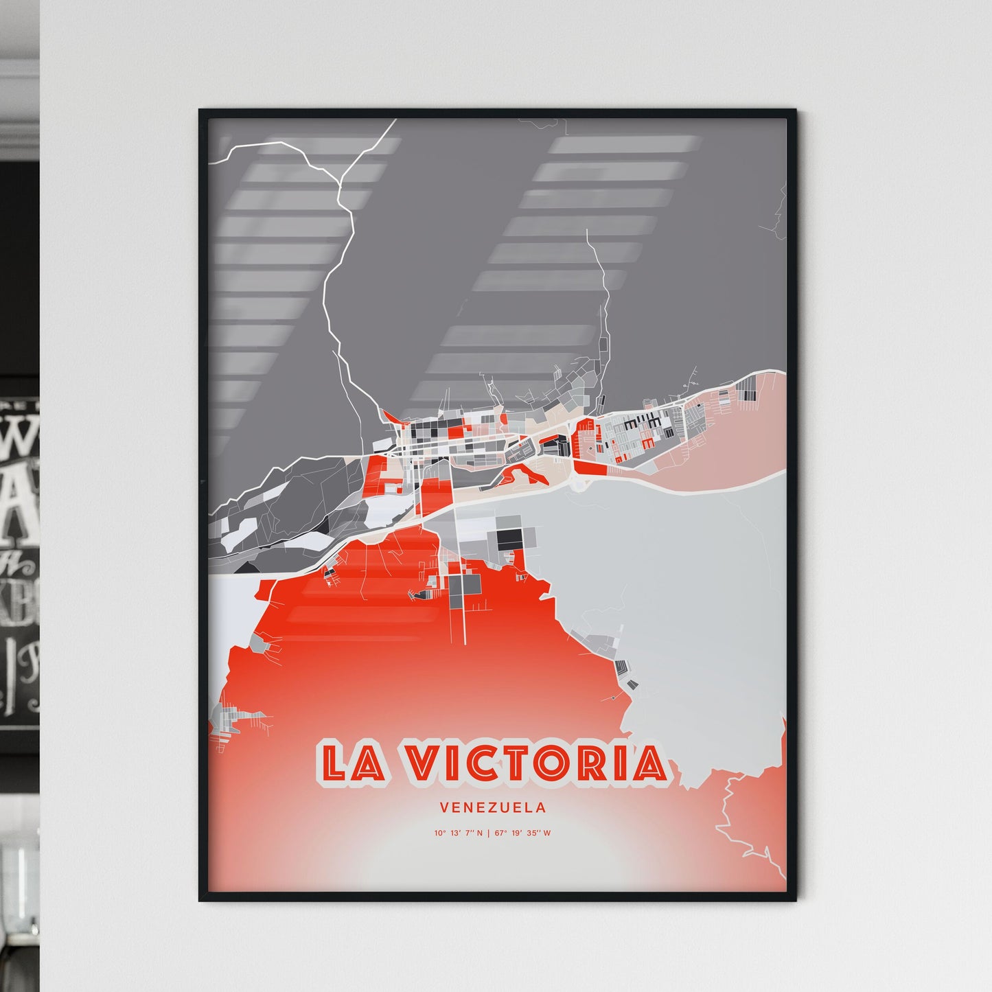 Colorful LA VICTORIA VENEZUELA Fine Art Map Modern