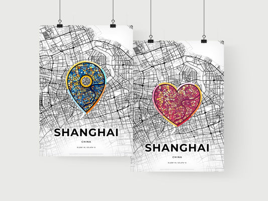 Shanghai China art print for couples