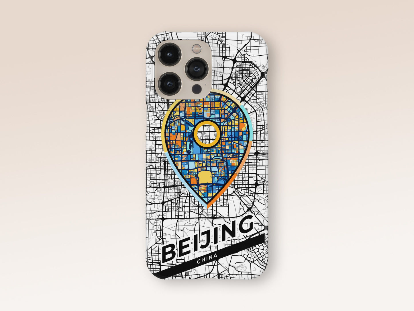 Beijing China slim phone case with colorful icon. Birthday, wedding or housewarming gift. Couple match cases. 1