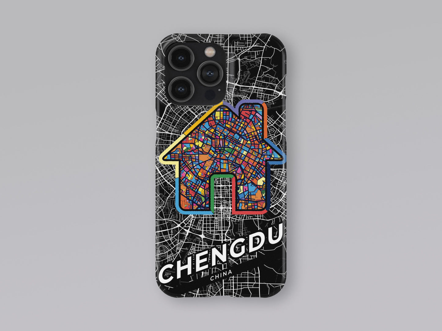 Chengdu China slim phone case with colorful icon. Birthday, wedding or housewarming gift. Couple match cases. 3