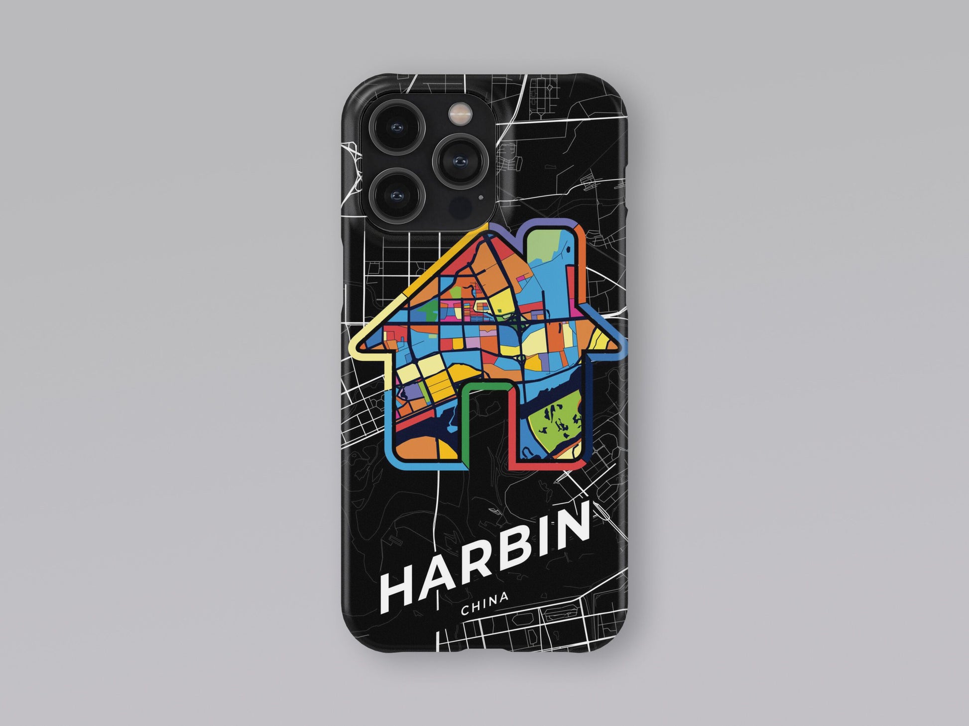 Harbin China slim phone case with colorful icon. Birthday, wedding or housewarming gift. Couple match cases. 3