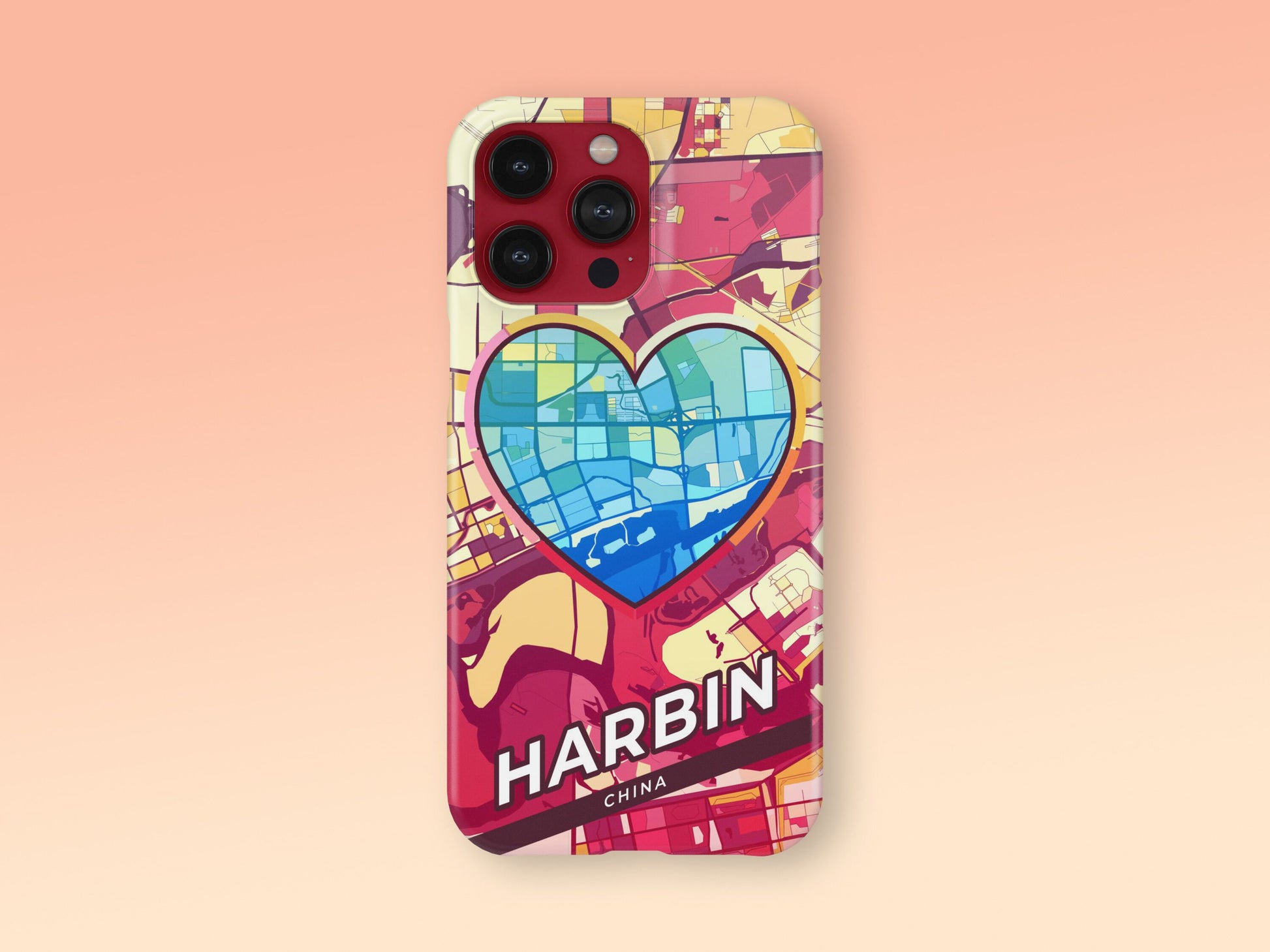 Harbin China slim phone case with colorful icon. Birthday, wedding or housewarming gift. Couple match cases. 2
