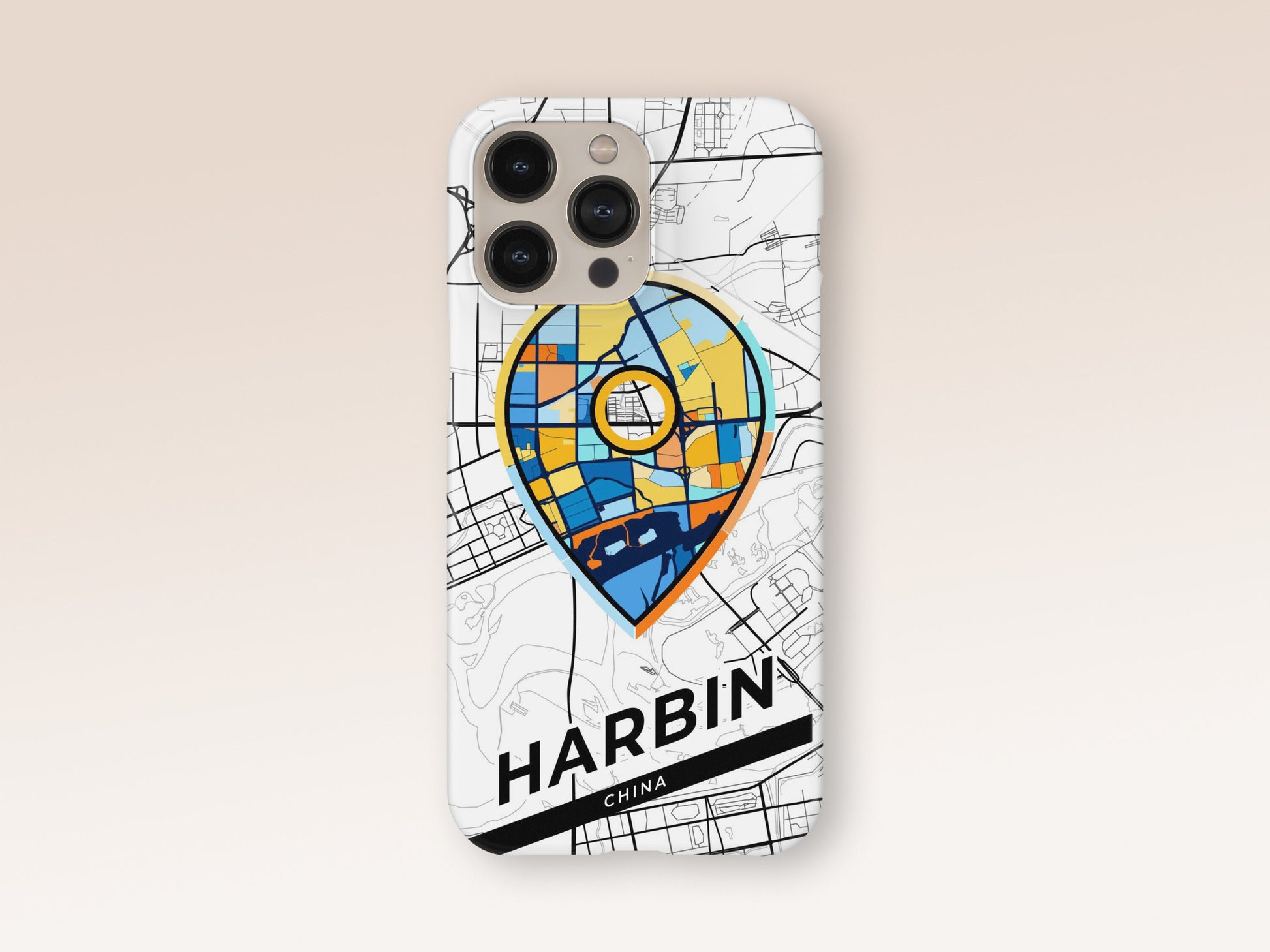 Harbin China slim phone case with colorful icon. Birthday, wedding or housewarming gift. Couple match cases. 1