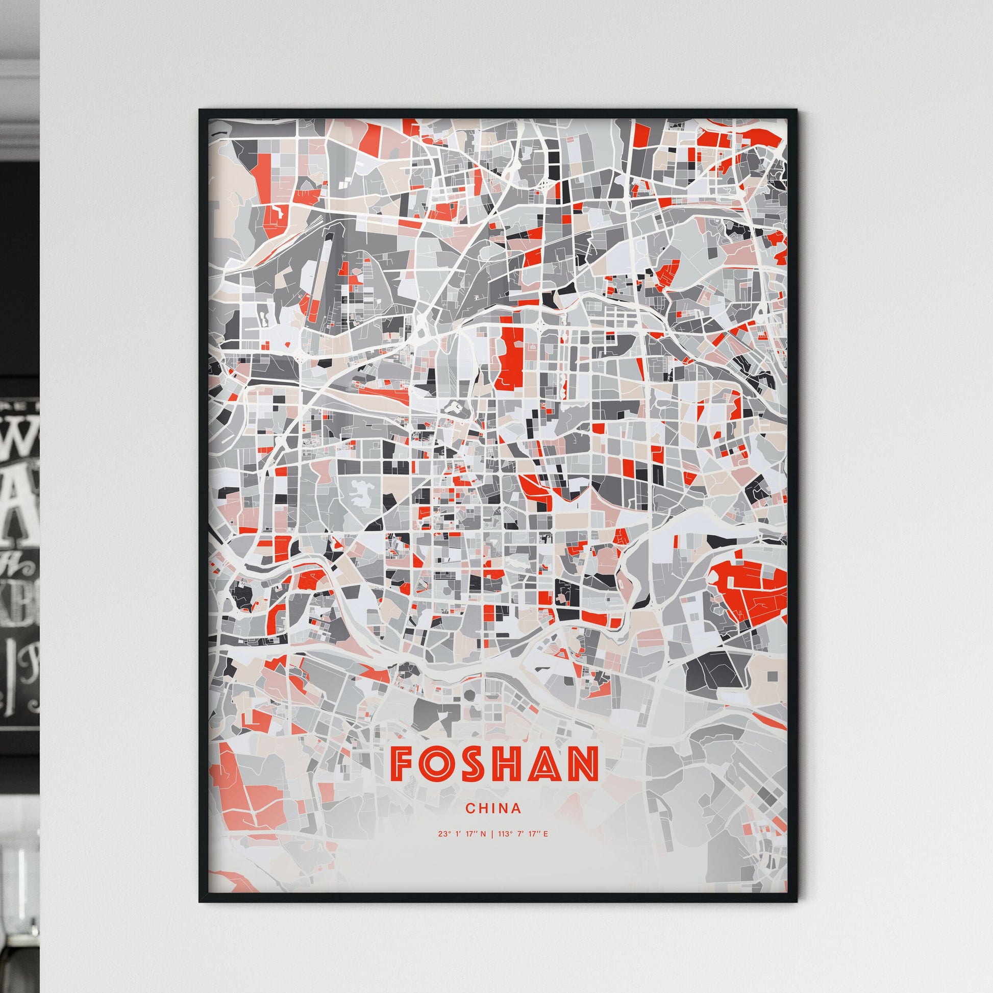 Colorful FOSHAN CHINA Fine Art Map Modern