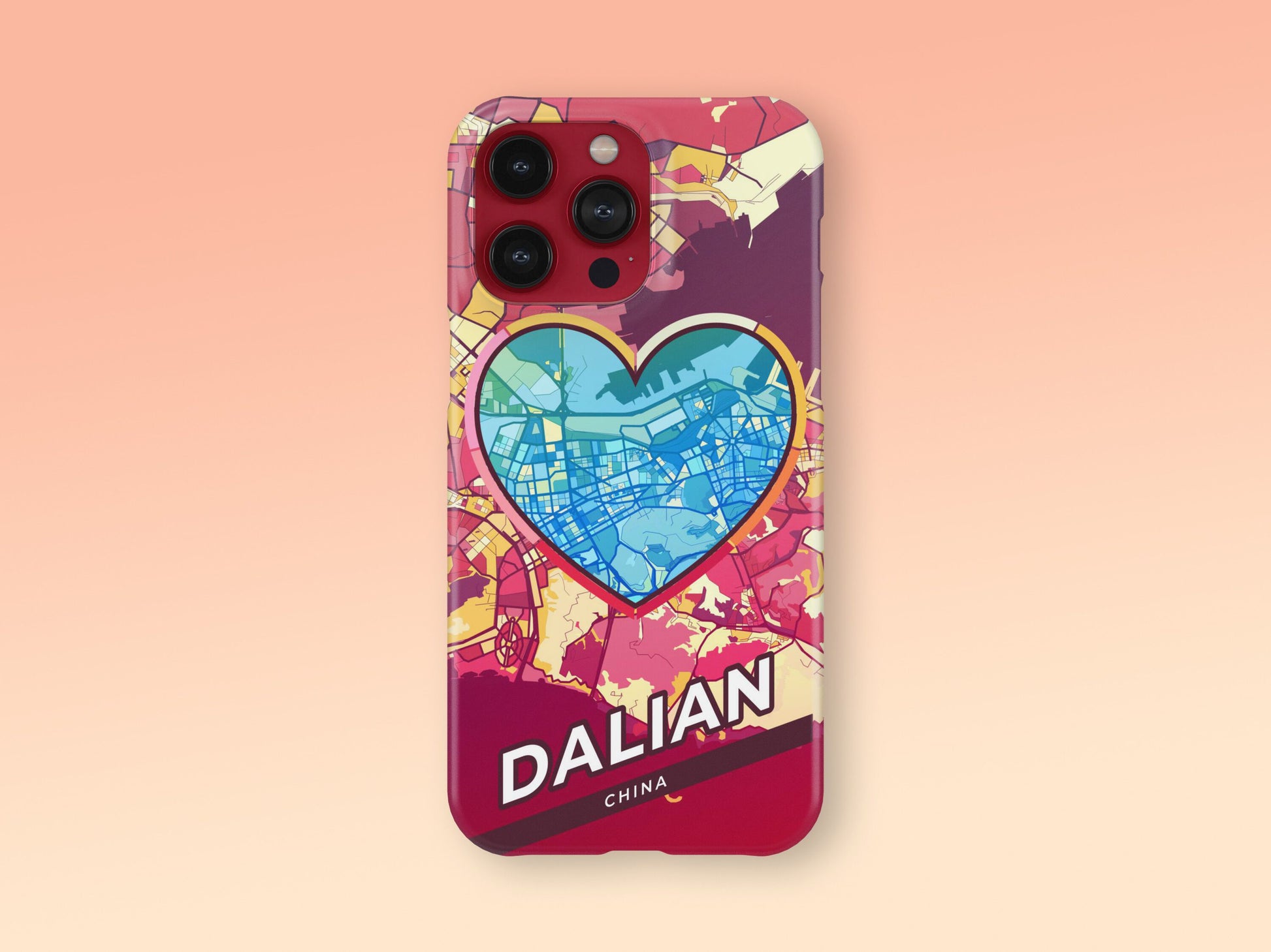 Dalian China slim phone case with colorful icon. Birthday, wedding or housewarming gift. Couple match cases. 2