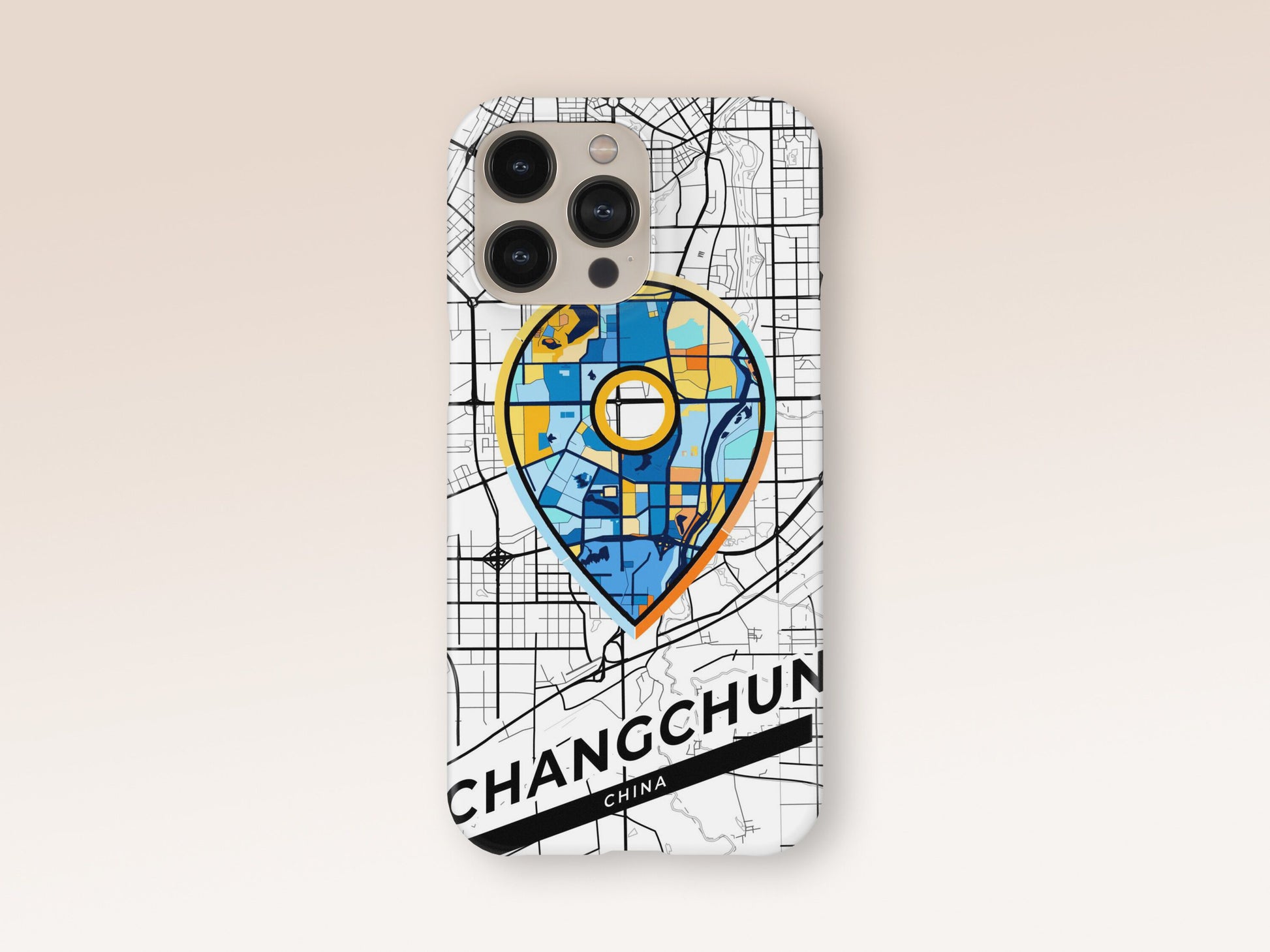 Changchun China slim phone case with colorful icon. Birthday, wedding or housewarming gift. Couple match cases. 1