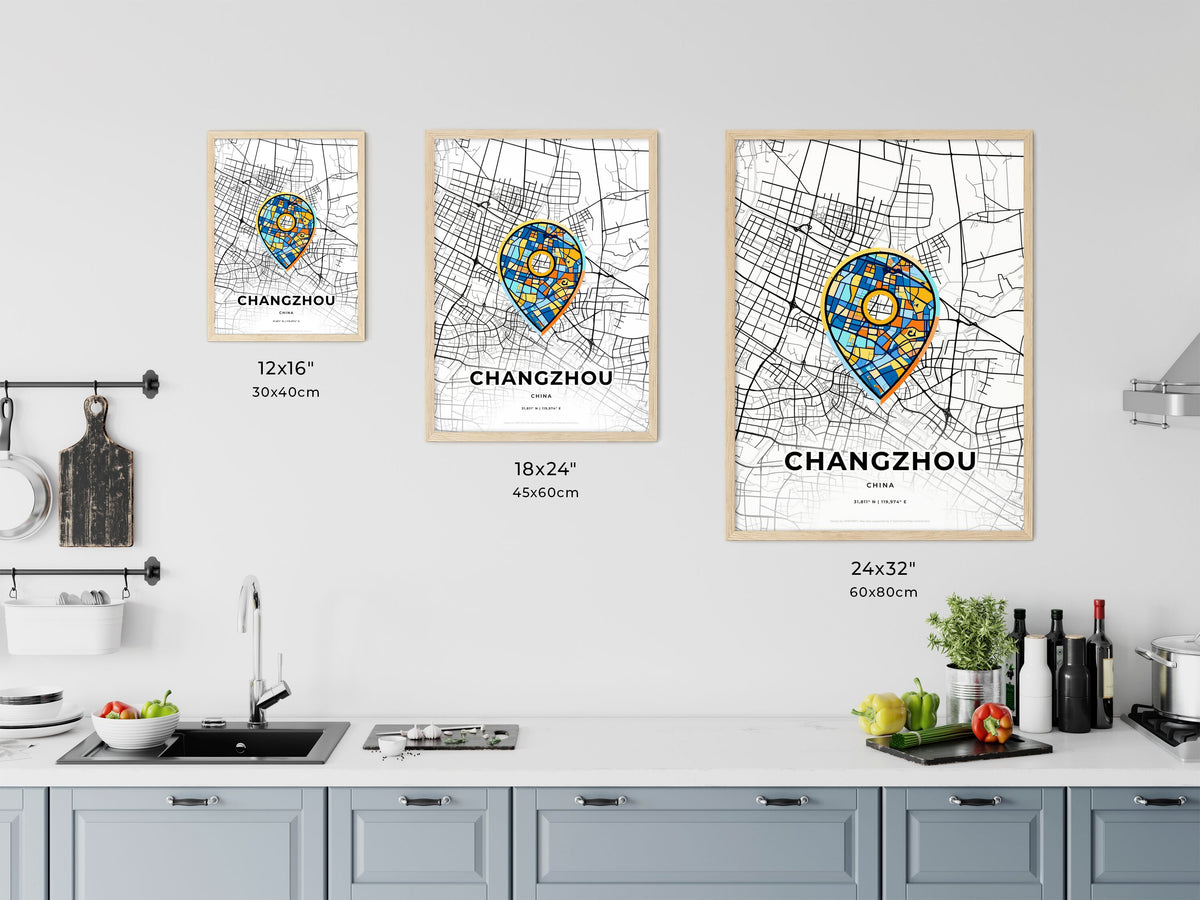 Changzhou China art map size chart