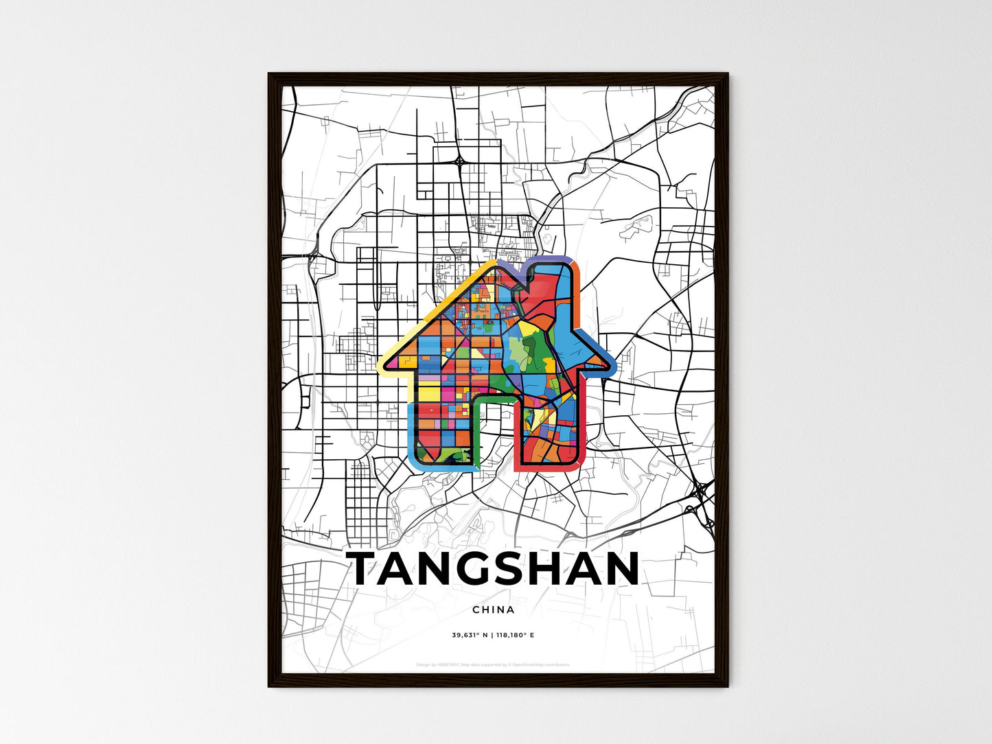 Tangshan China wedding art map with home icon