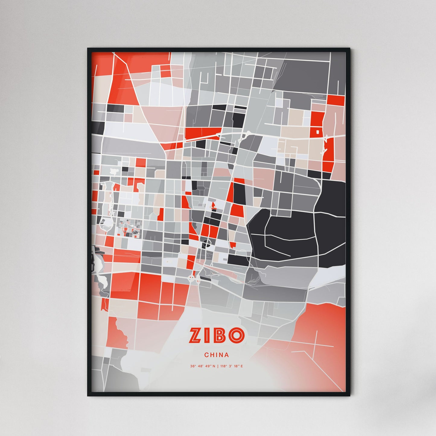 Colorful ZIBO CHINA Fine Art Map Modern