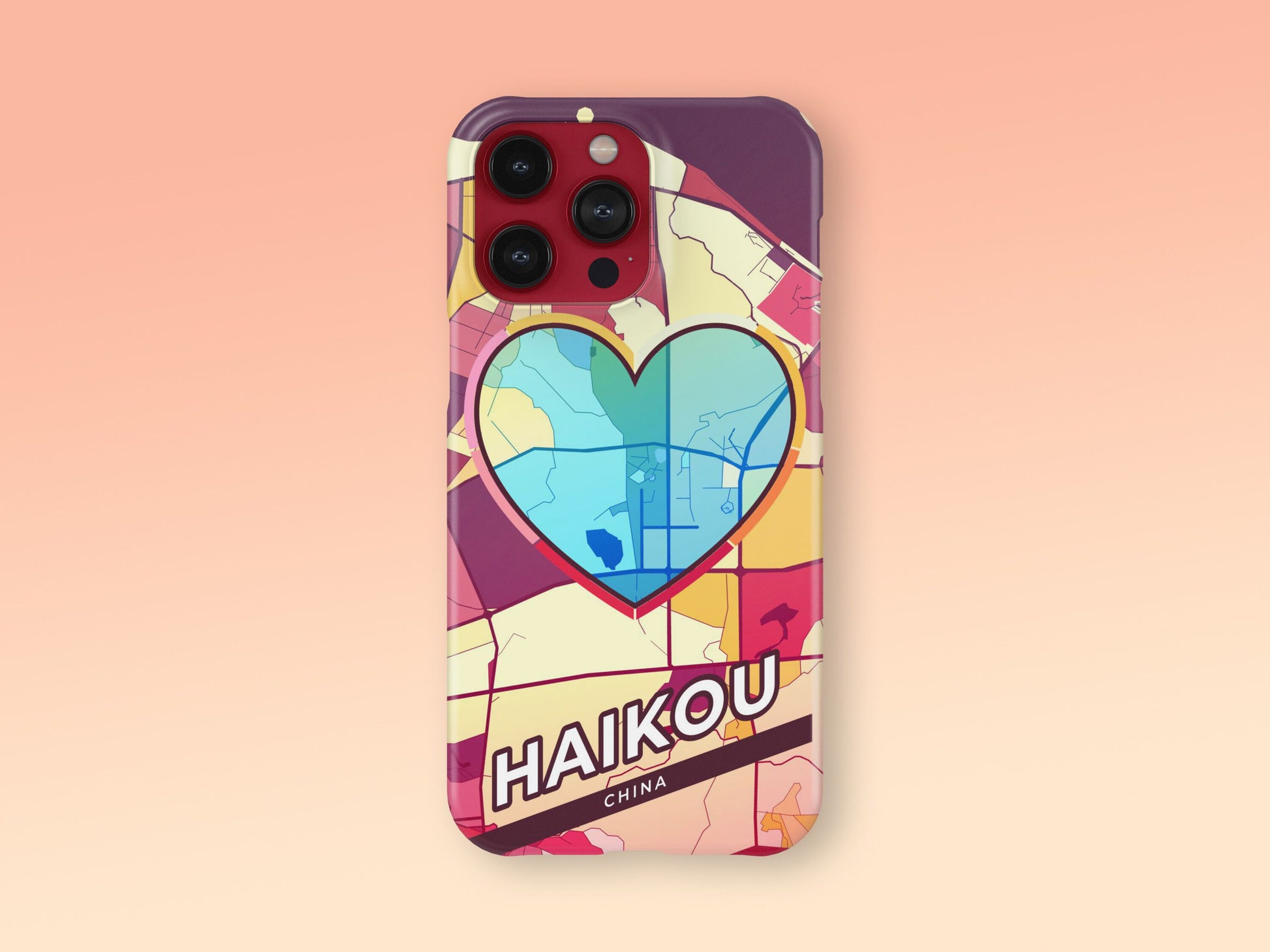 Haikou China slim phone case with colorful icon. Birthday, wedding or housewarming gift. Couple match cases. 2