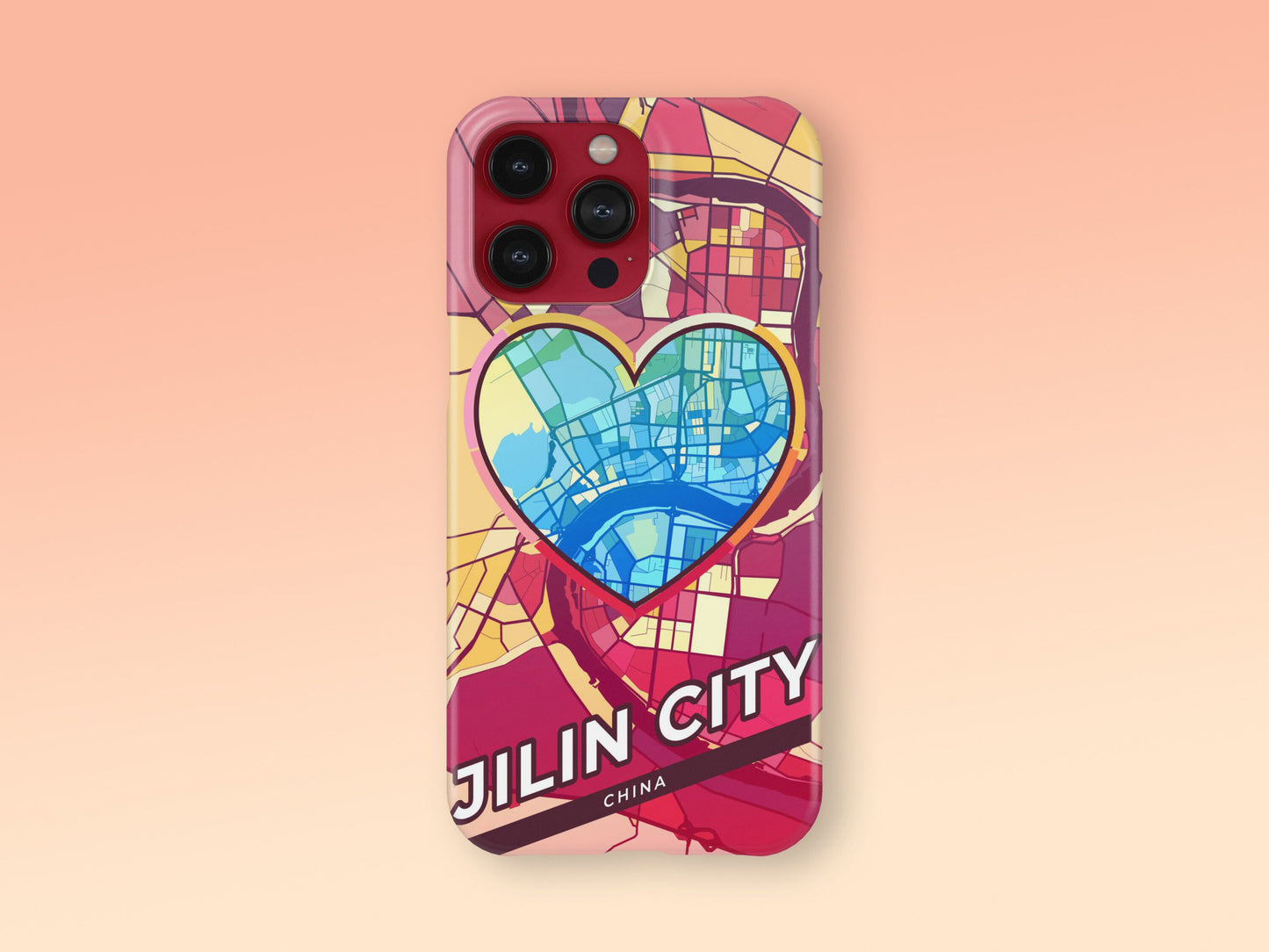 Jilin City China slim phone case with colorful icon. Birthday, wedding or housewarming gift. Couple match cases. 2
