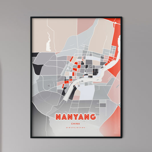 Colorful NANYANG CHINA Fine Art Map Modern