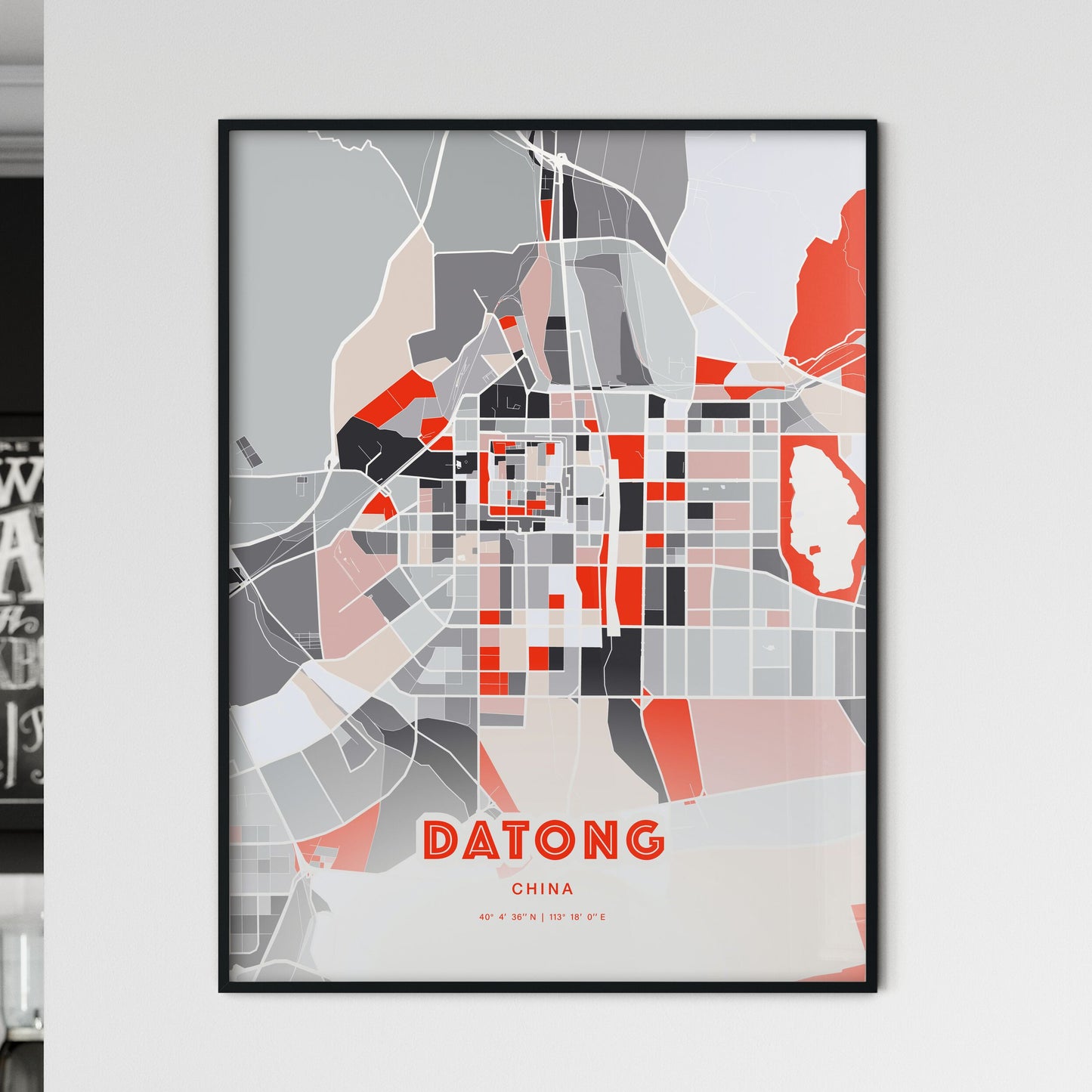 Colorful DATONG CHINA Fine Art Map Modern