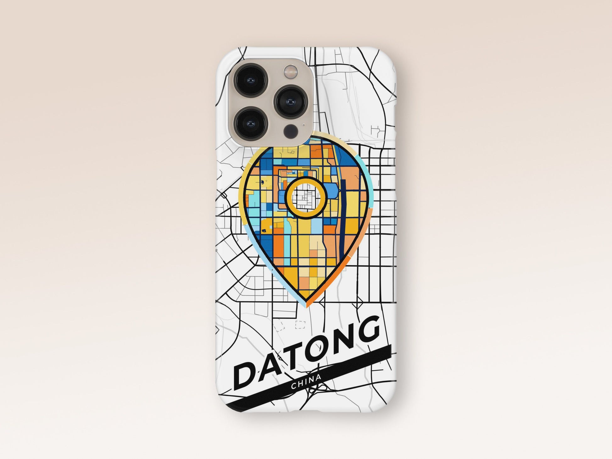 Datong China slim phone case with colorful icon. Birthday, wedding or housewarming gift. Couple match cases. 1
