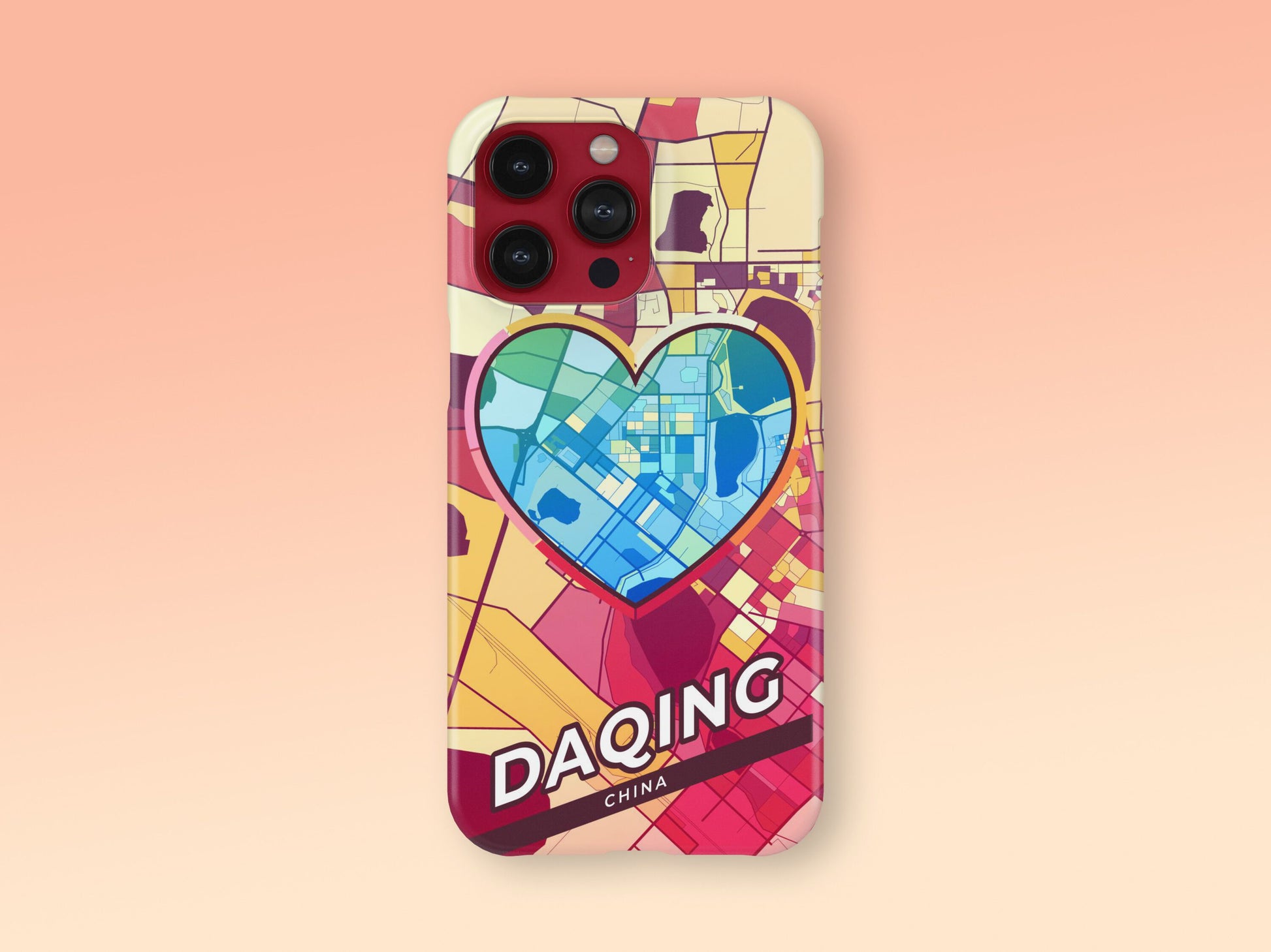 Daqing China slim phone case with colorful icon. Birthday, wedding or housewarming gift. Couple match cases. 2