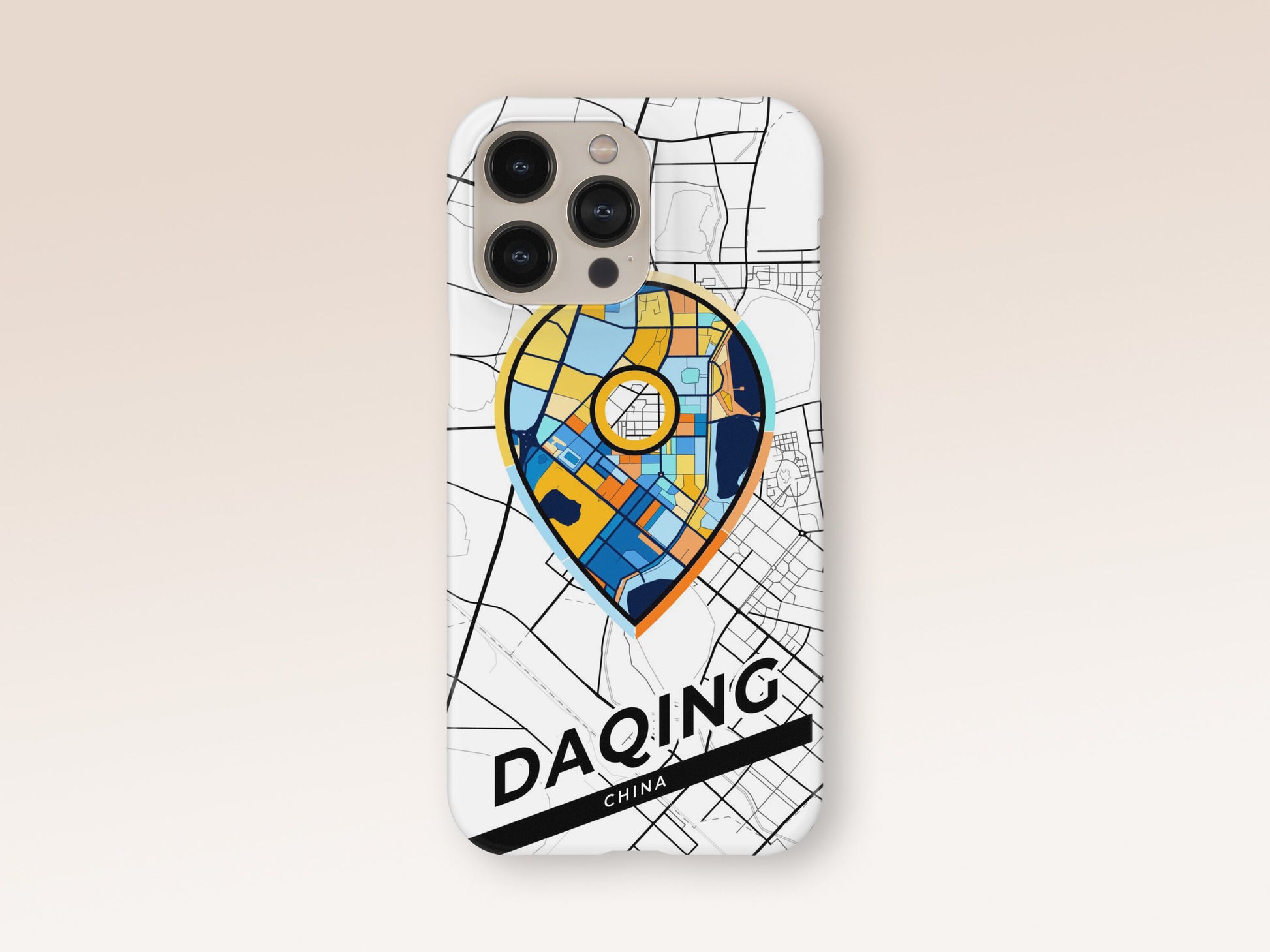 Daqing China slim phone case with colorful icon. Birthday, wedding or housewarming gift. Couple match cases. 1