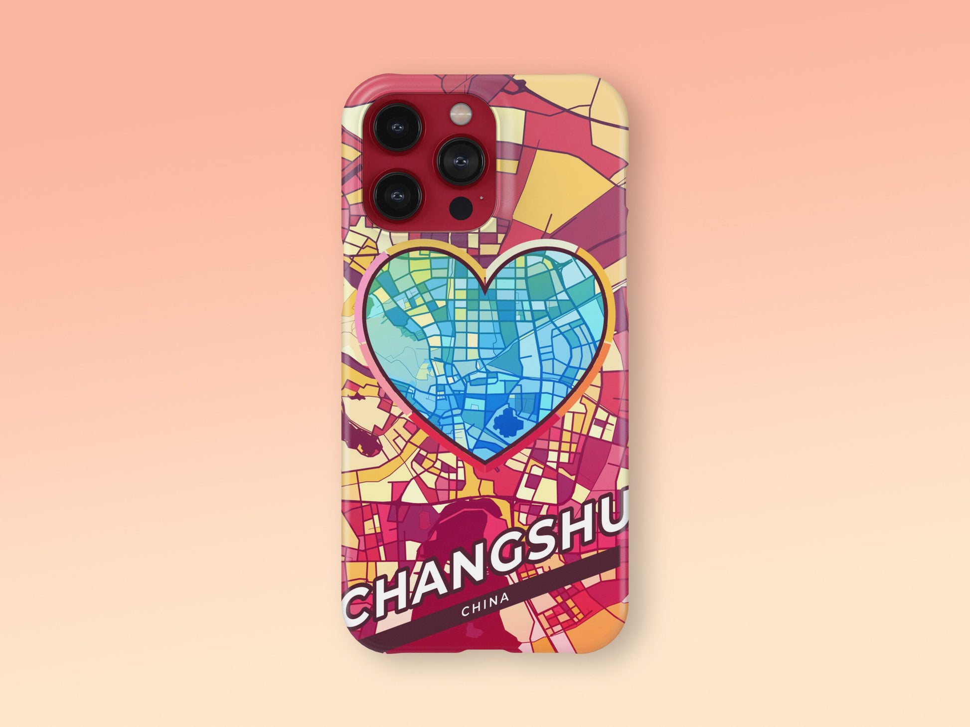 Changshu China slim phone case with colorful icon. Birthday, wedding or housewarming gift. Couple match cases. 2