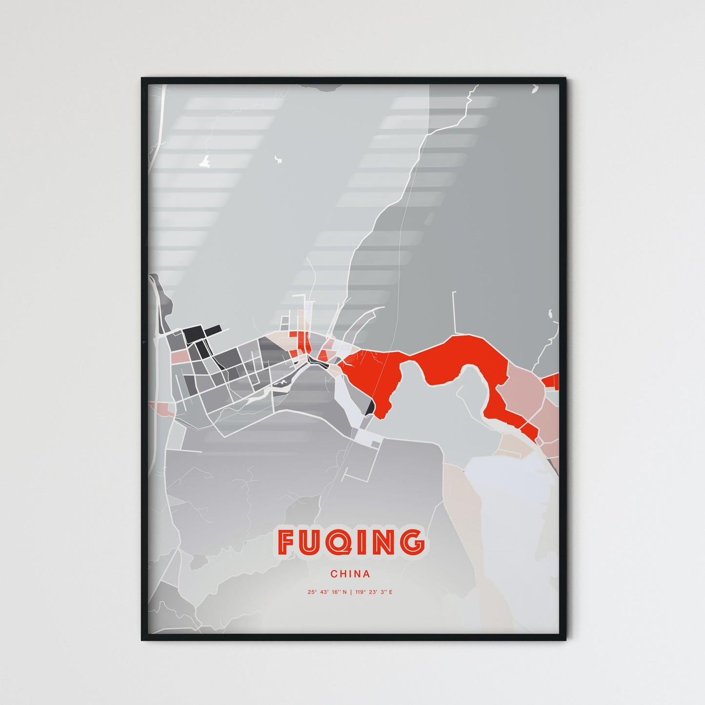 Colorful FUQING CHINA Fine Art Map Modern