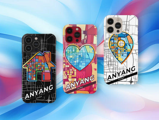 Anyang China slim phone case with colorful icon. Birthday, wedding or housewarming gift. Couple match cases.