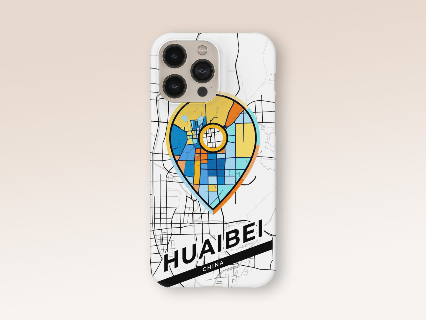 Huaibei China slim phone case with colorful icon. Birthday, wedding or housewarming gift. Couple match cases. 1