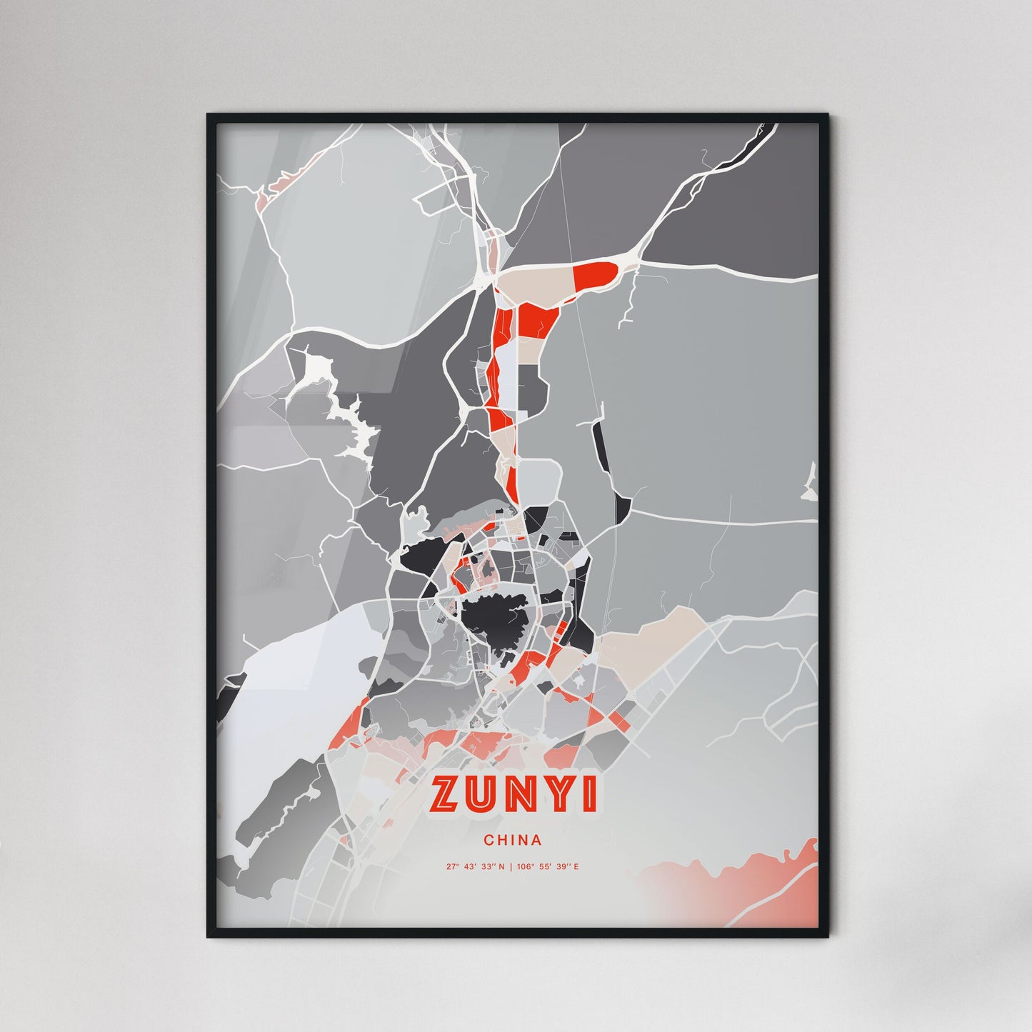 Colorful ZUNYI CHINA Fine Art Map Modern