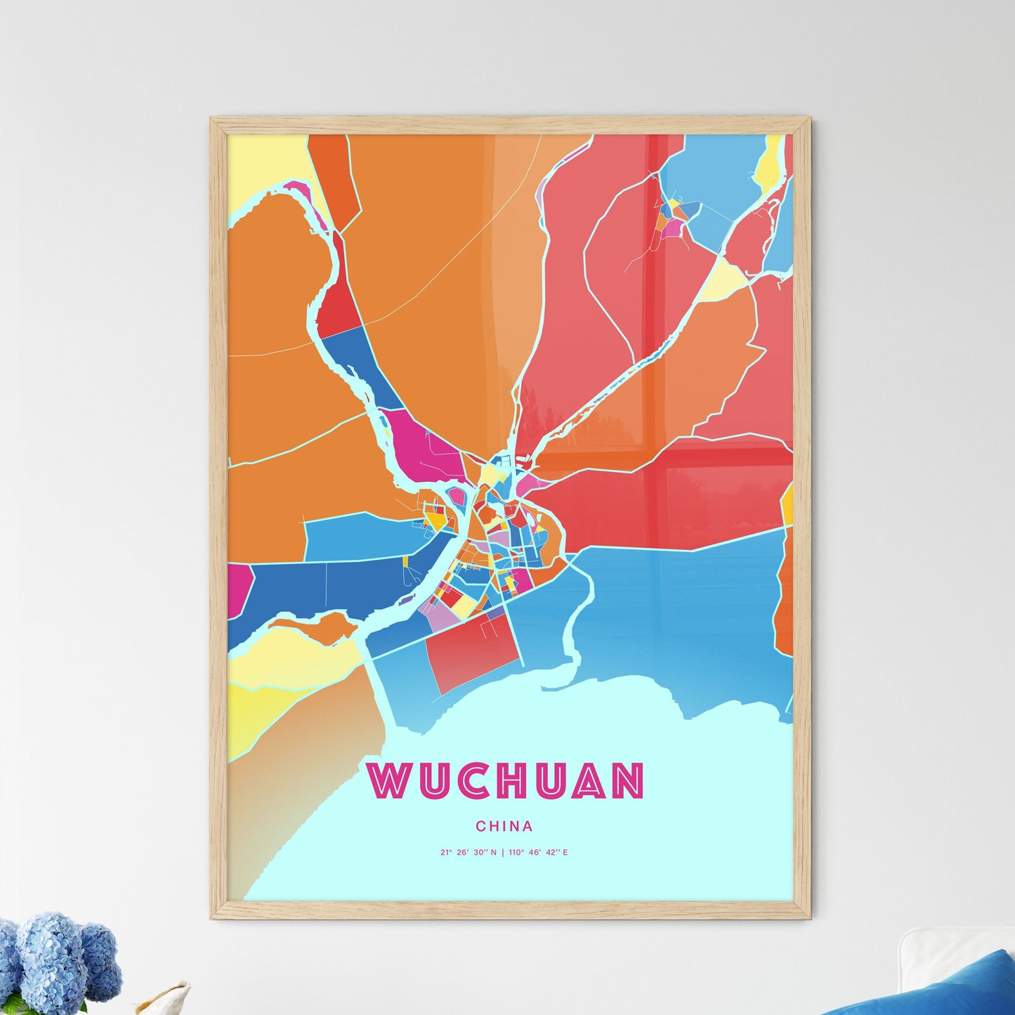 Colorful WUCHUAN CHINA Fine Art Map Crazy Colors