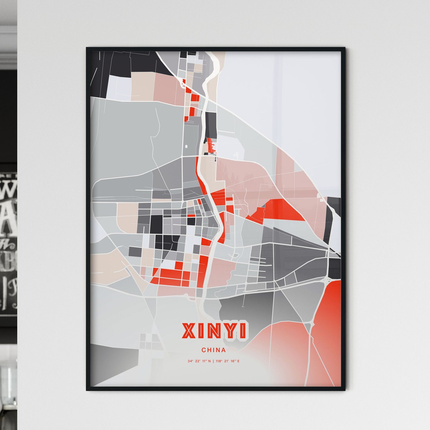 Colorful XINYI CHINA Fine Art Map Modern