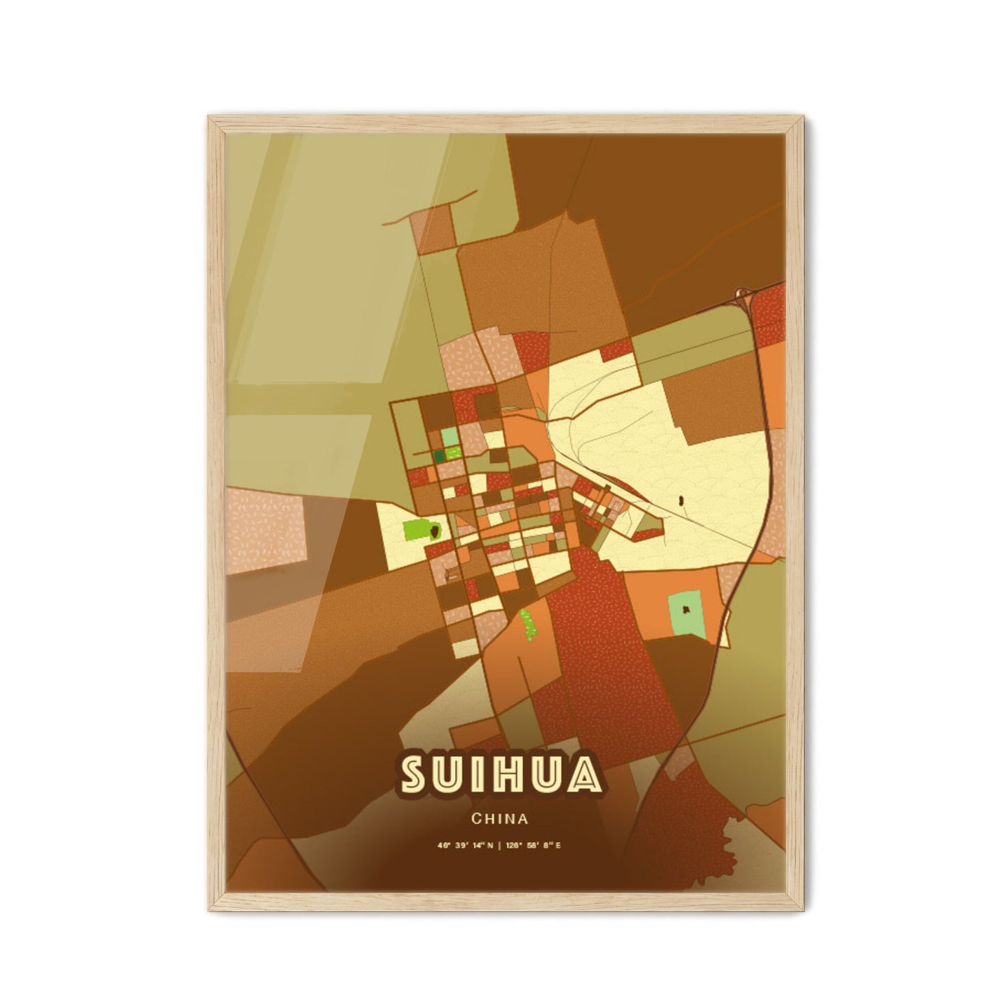 Colorful SUIHUA CHINA Fine Art Map Farmhouse