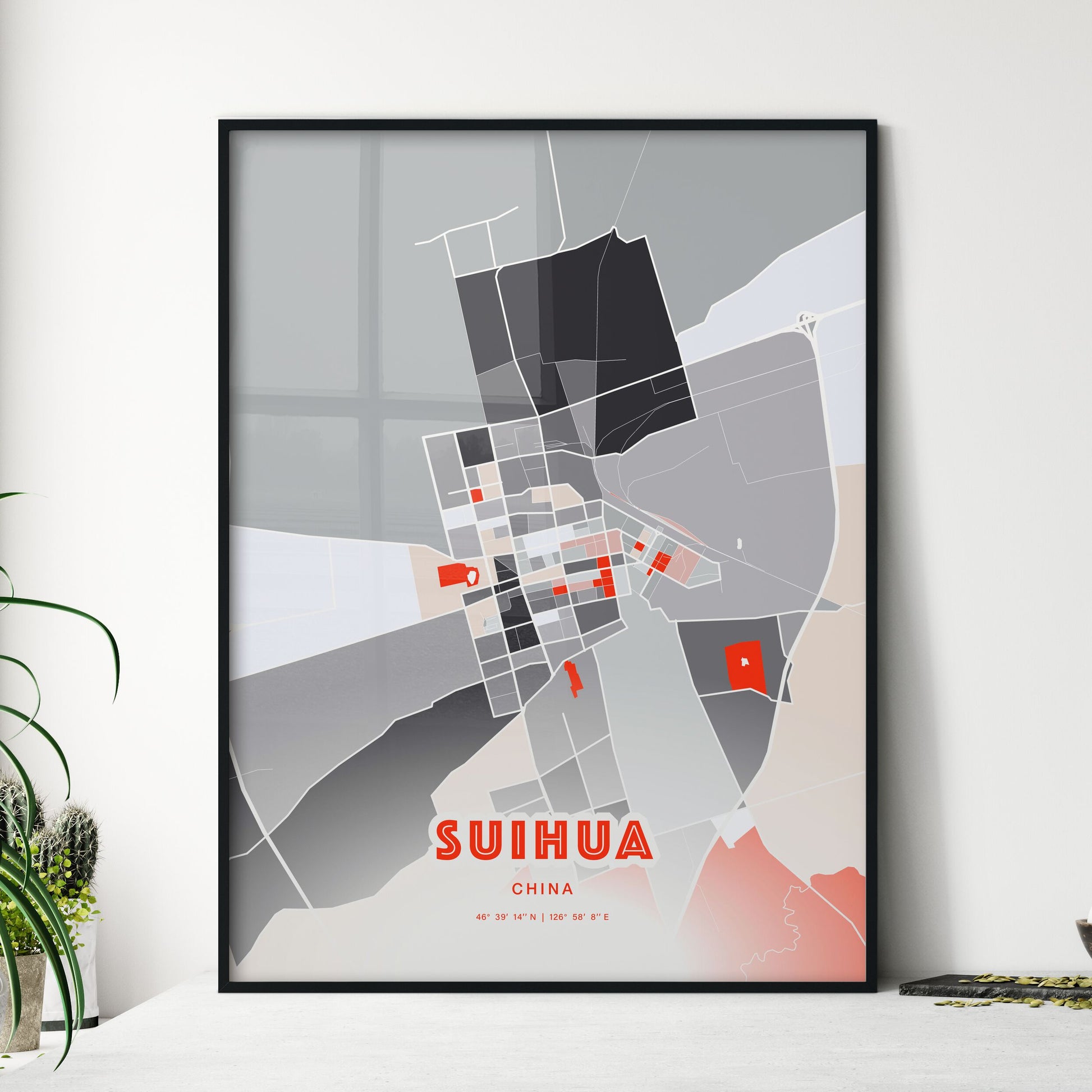 Colorful SUIHUA CHINA Fine Art Map Modern