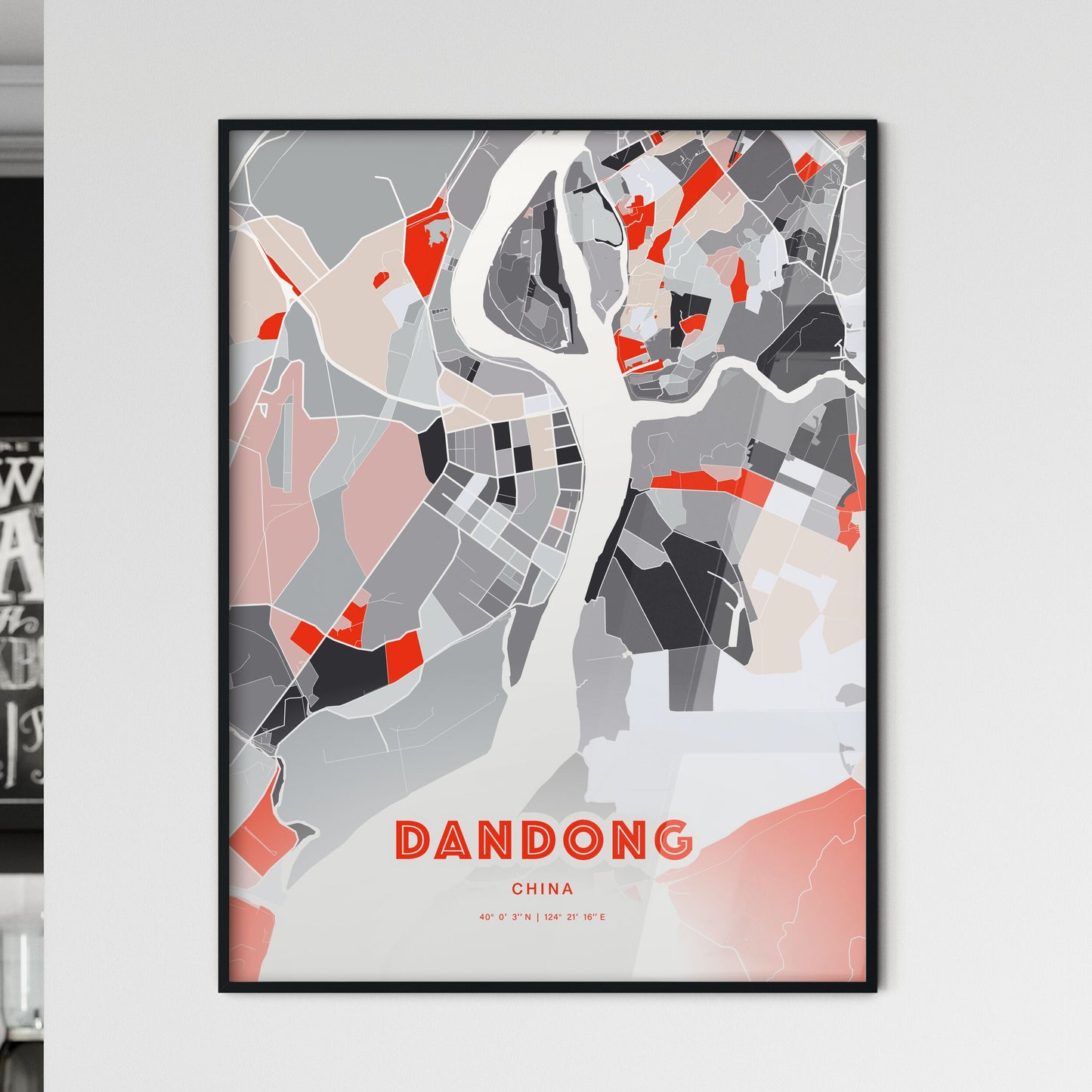 Colorful DANDONG CHINA Fine Art Map Modern