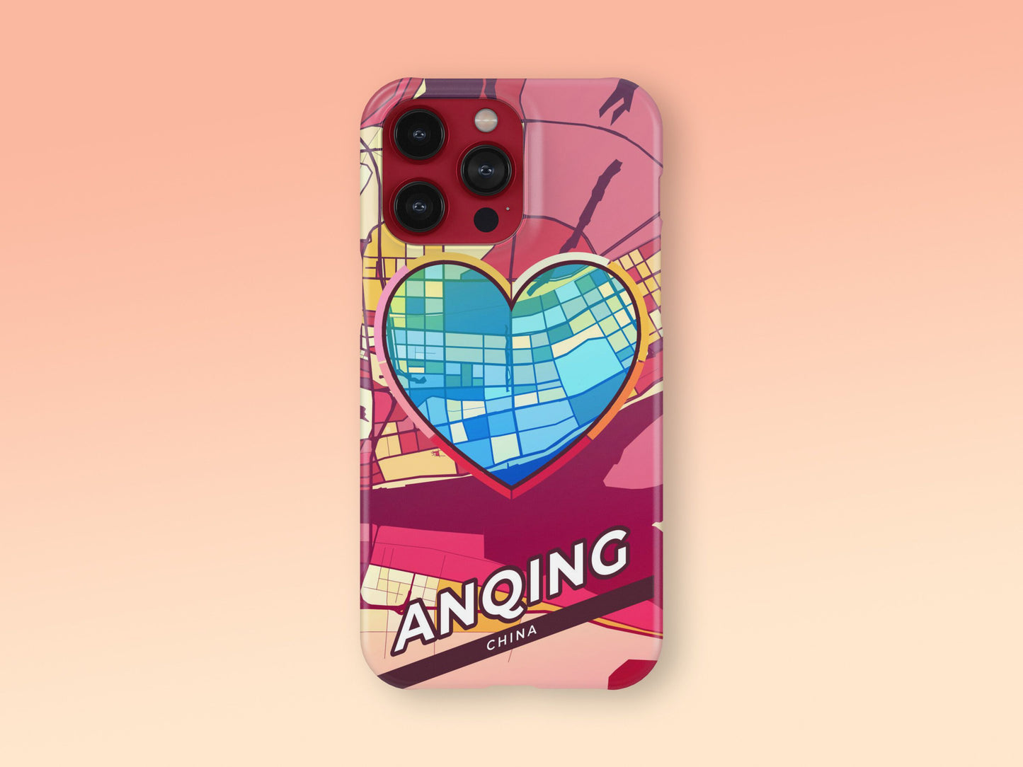 Anqing China slim phone case with colorful icon. Birthday, wedding or housewarming gift. Couple match cases. 2