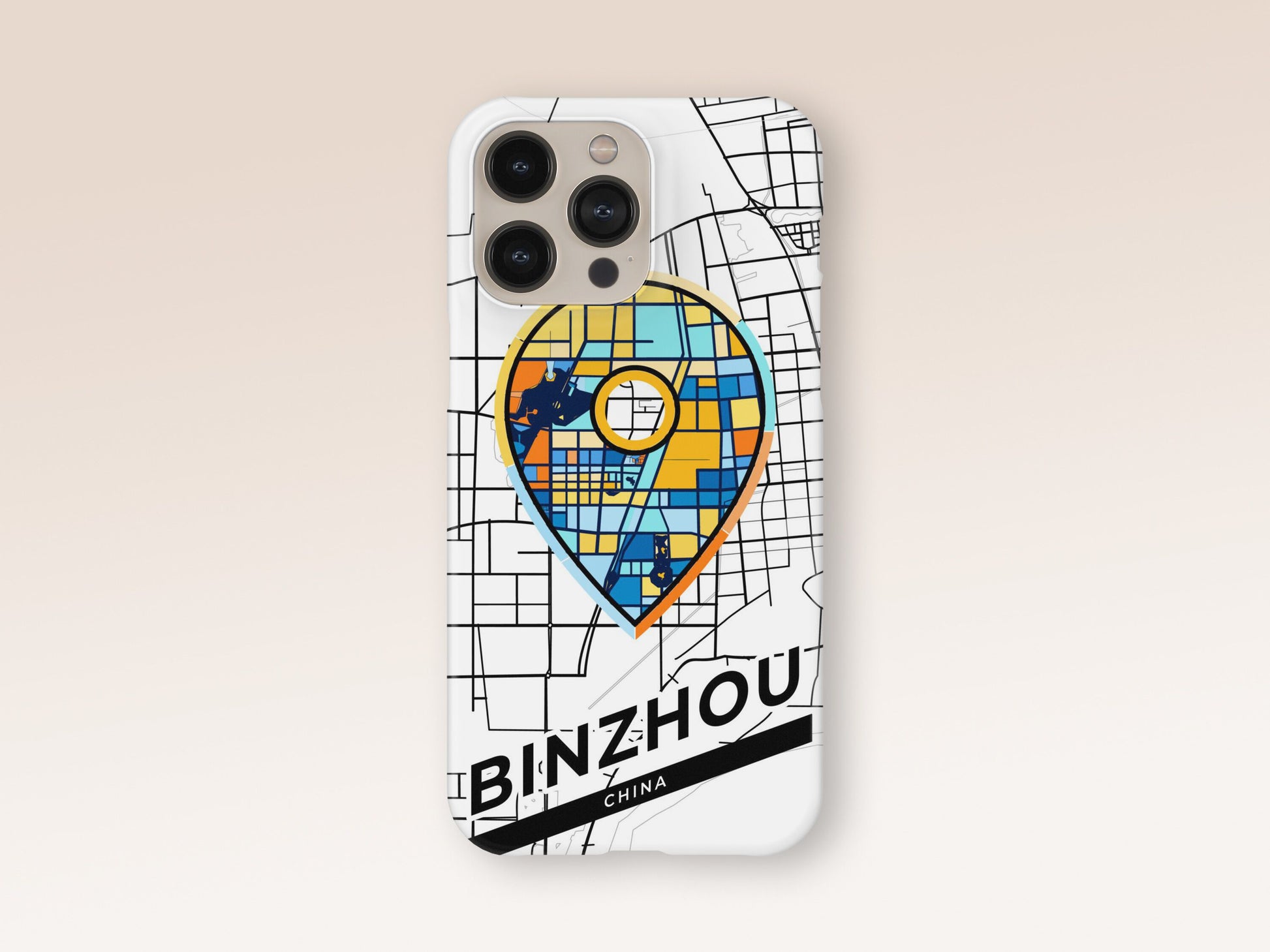 Binzhou China slim phone case with colorful icon. Birthday, wedding or housewarming gift. Couple match cases. 1