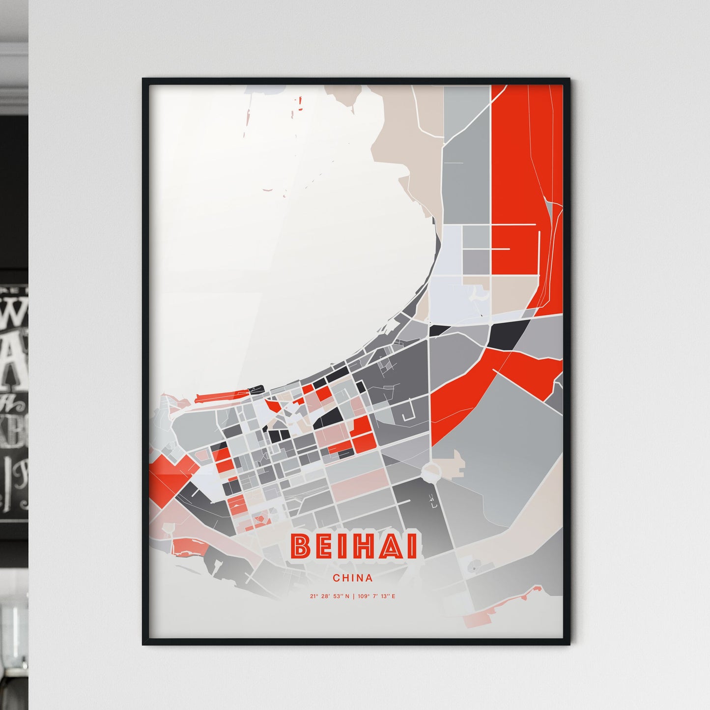 Colorful BEIHAI CHINA Fine Art Map Modern