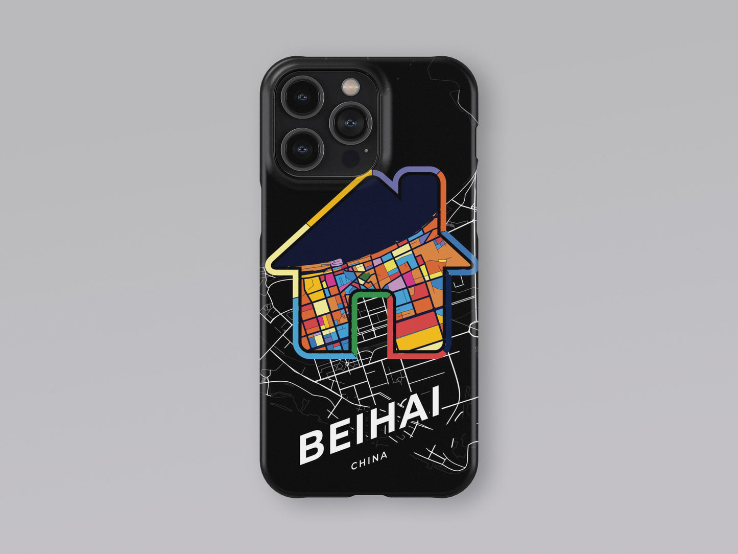 Beihai China slim phone case with colorful icon. Birthday, wedding or housewarming gift. Couple match cases. 3
