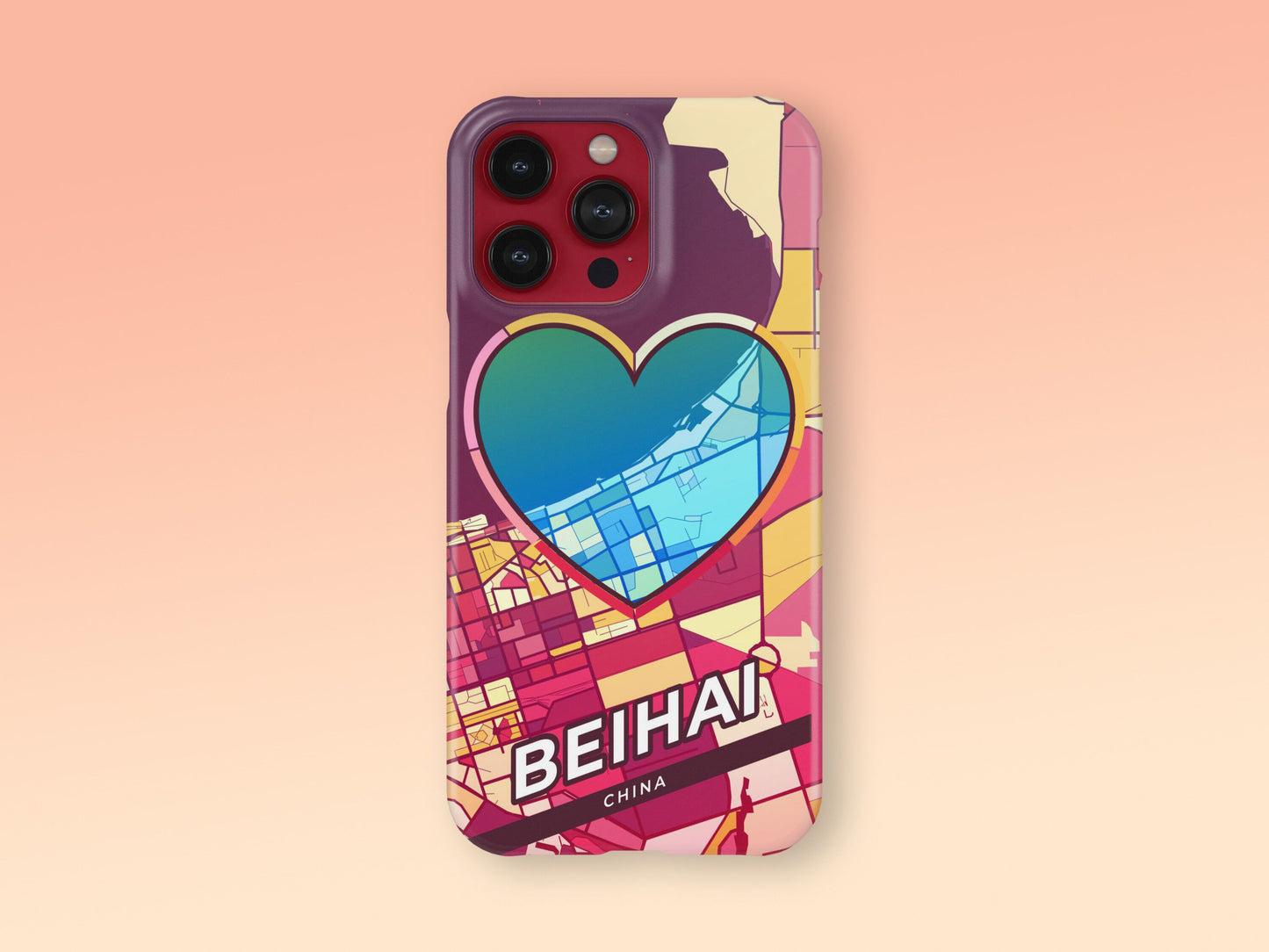 Beihai China slim phone case with colorful icon. Birthday, wedding or housewarming gift. Couple match cases. 2