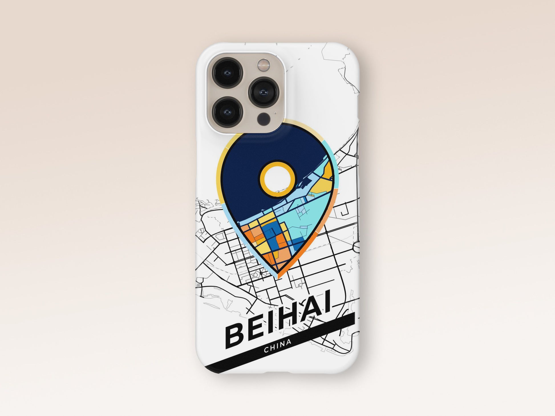Beihai China slim phone case with colorful icon. Birthday, wedding or housewarming gift. Couple match cases. 1