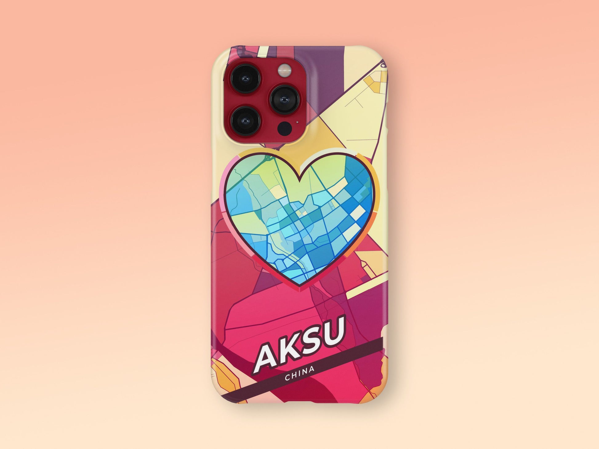Aksu China slim phone case with colorful icon. Birthday, wedding or housewarming gift. Couple match cases. 2
