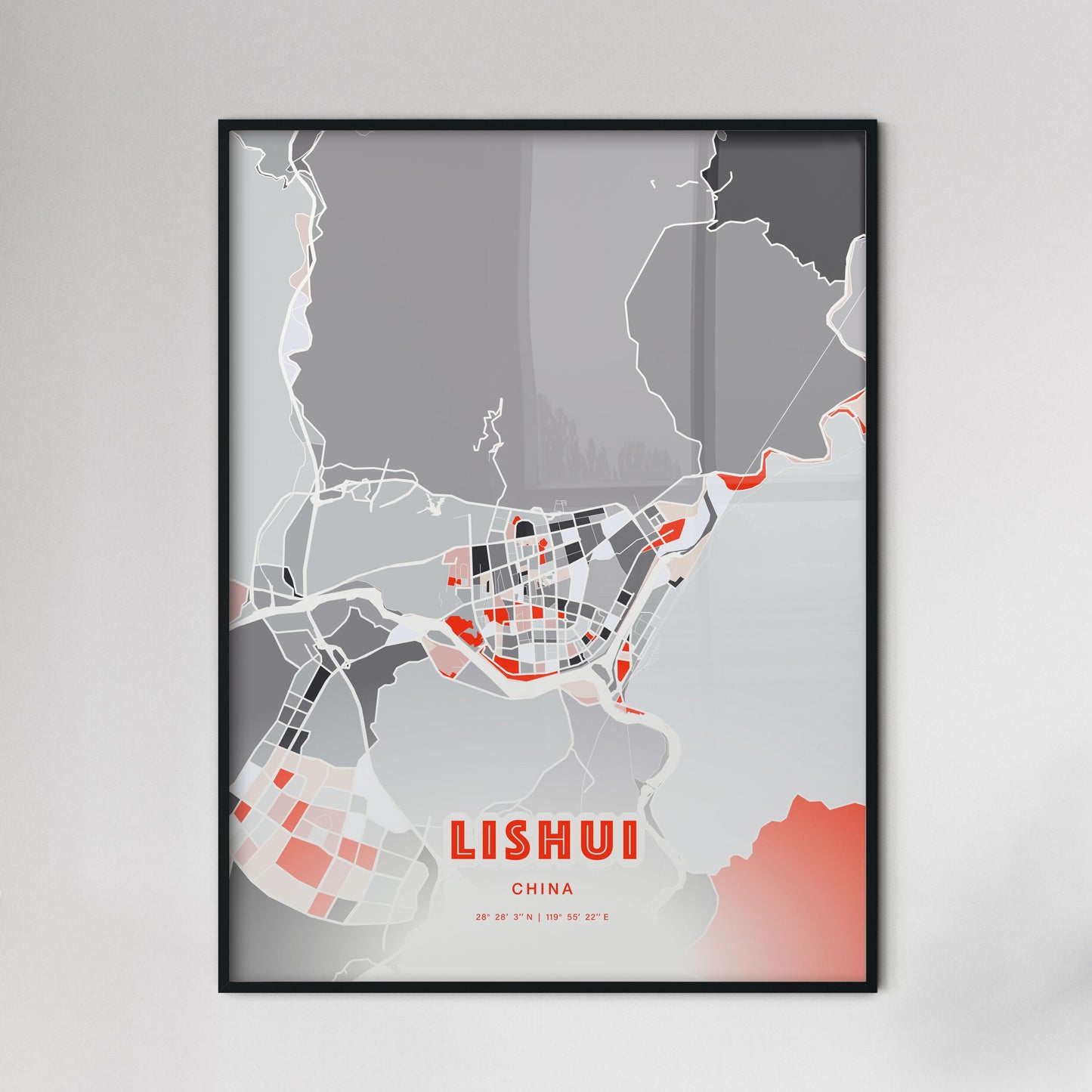 Colorful LISHUI CHINA Fine Art Map Modern