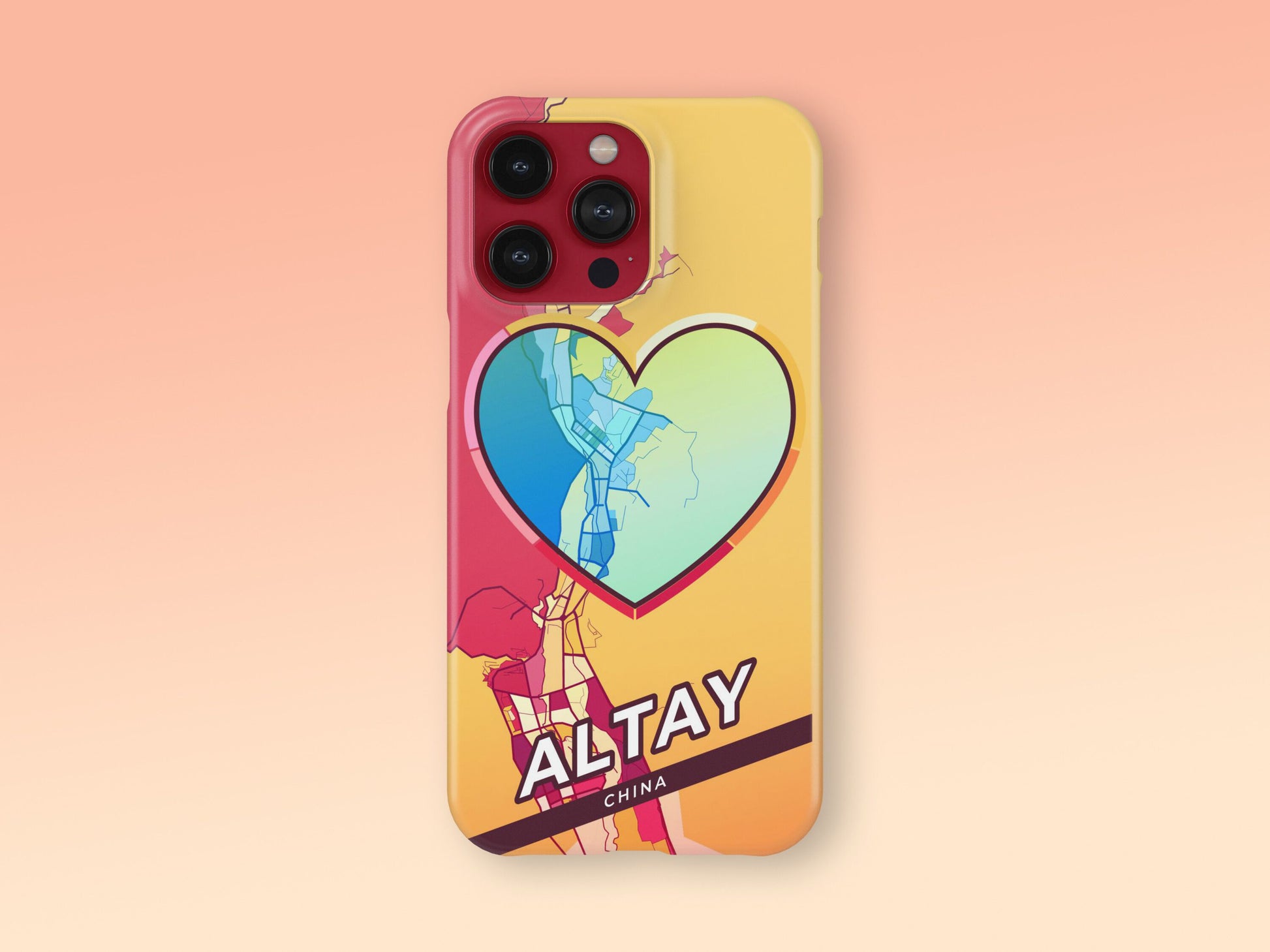 Altay China slim phone case with colorful icon. Birthday, wedding or housewarming gift. Couple match cases. 2