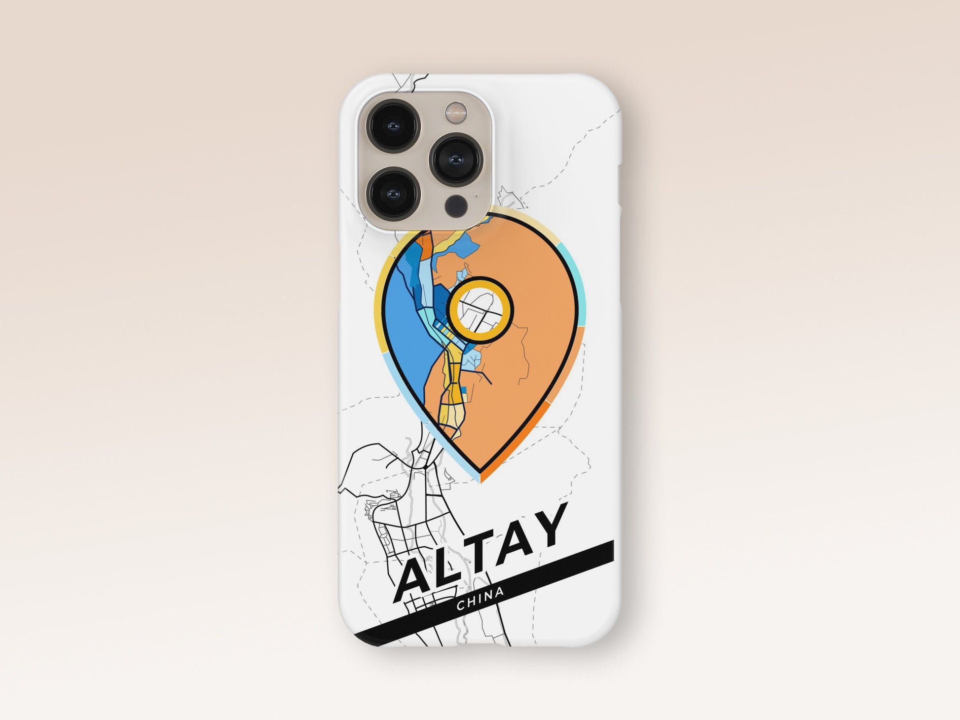 Altay China slim phone case with colorful icon. Birthday, wedding or housewarming gift. Couple match cases. 1