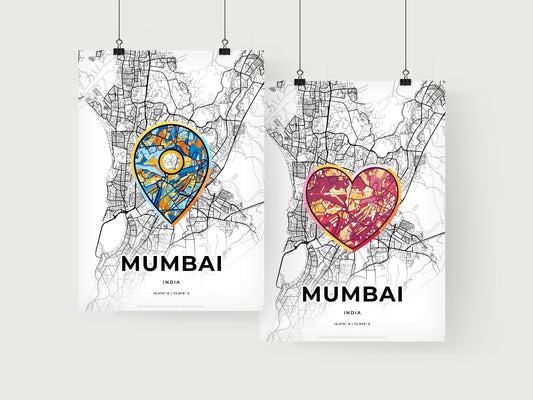 Mumbai India art print for couples