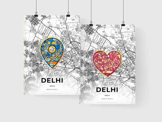 Delhi India art print for couples