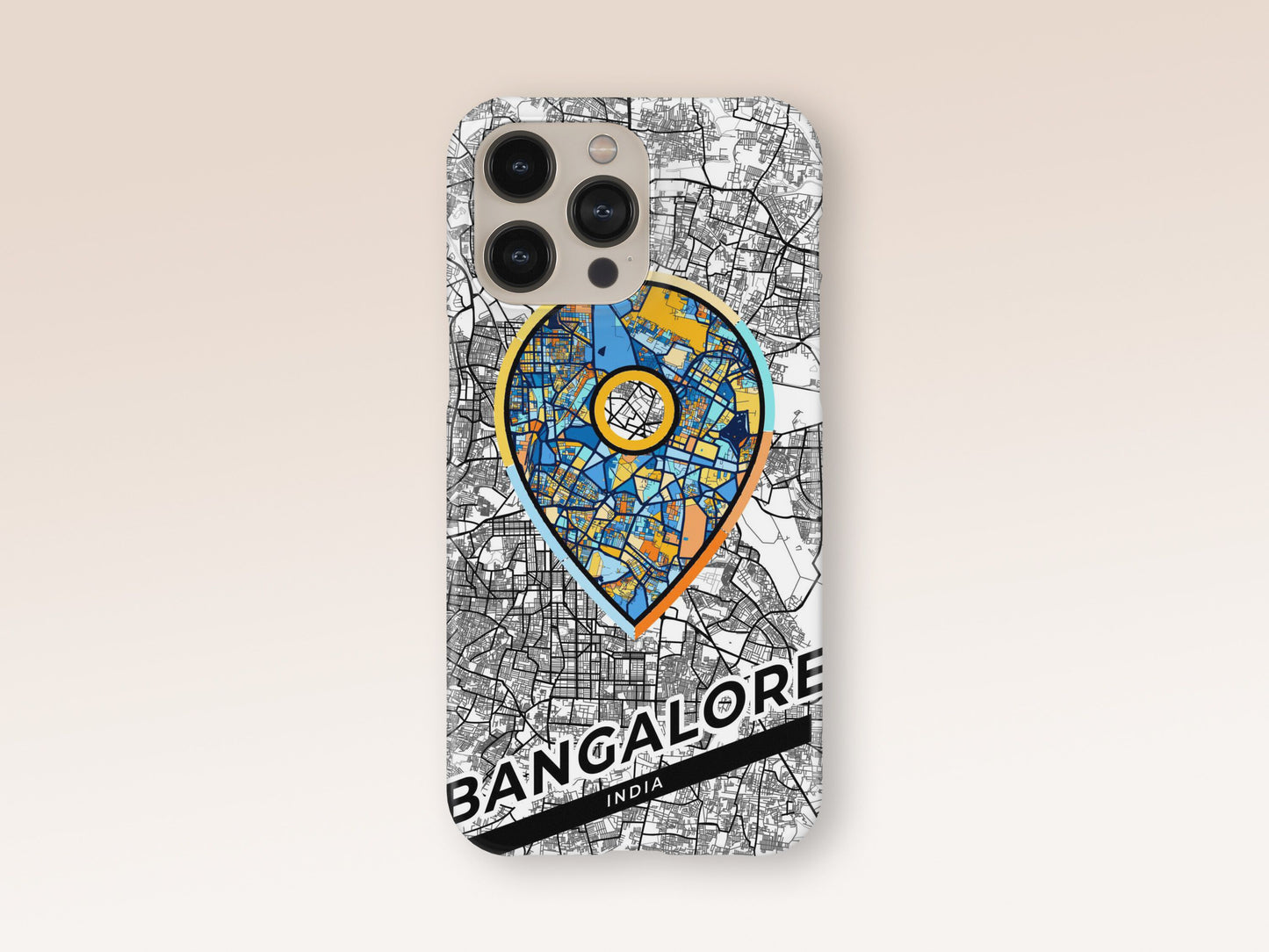Bangalore India slim phone case with colorful icon. Birthday, wedding or housewarming gift. Couple match cases. 1